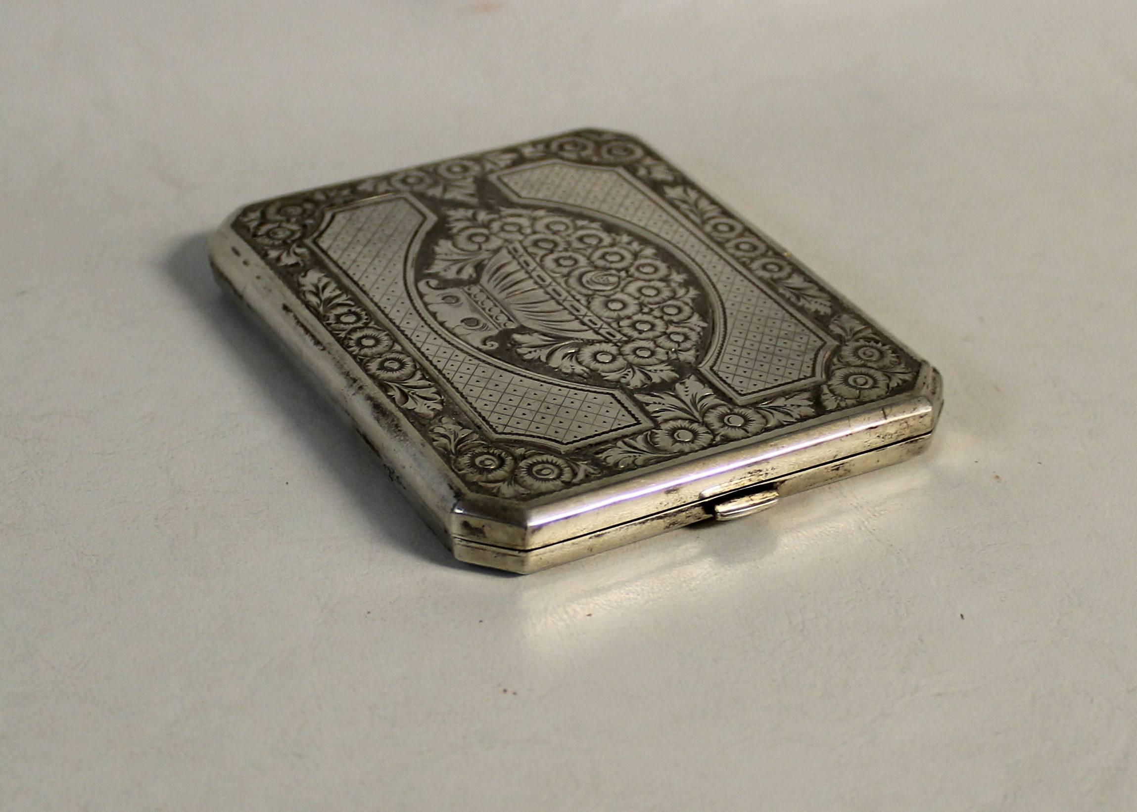 Pitillera rusa zarista de plata Ruso en venta