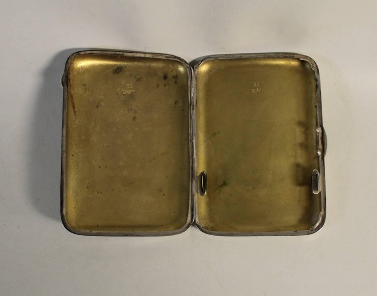 Colen Hewer Cheshire Sterling Silver Cigarette Case In Good Condition For Sale In Hamilton, Ontario