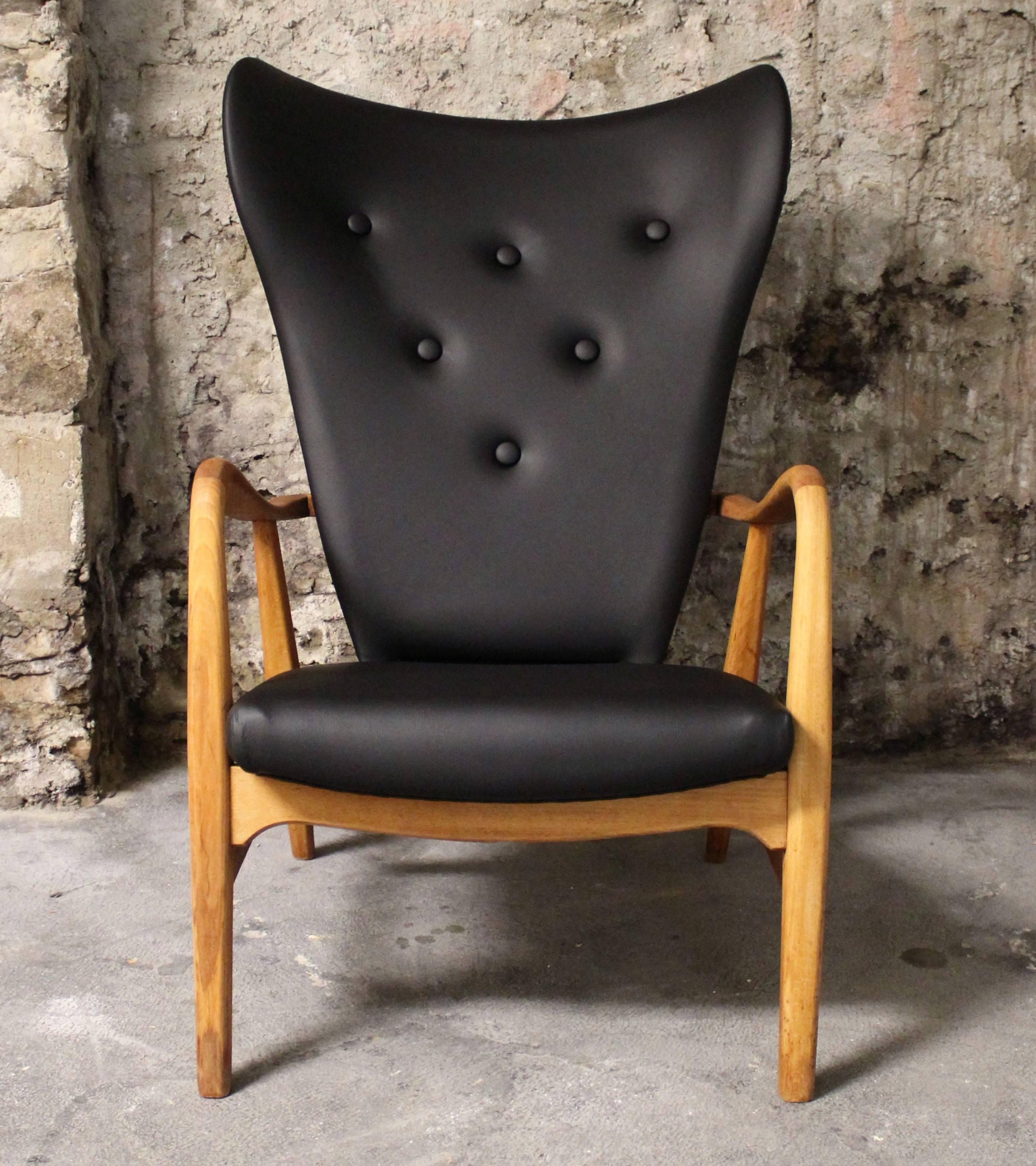 Scandinavian Modern Madsen and Schubell Wingback Lounge Chair for Vik and Blinheim