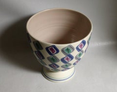 Ruth Pavely Mid-Century Modern Free-Form Poole Pottery Vase in Harlequin Pattern