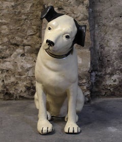 His Masters Voice Large Store Display Pappmaché 'Nipper' Hund