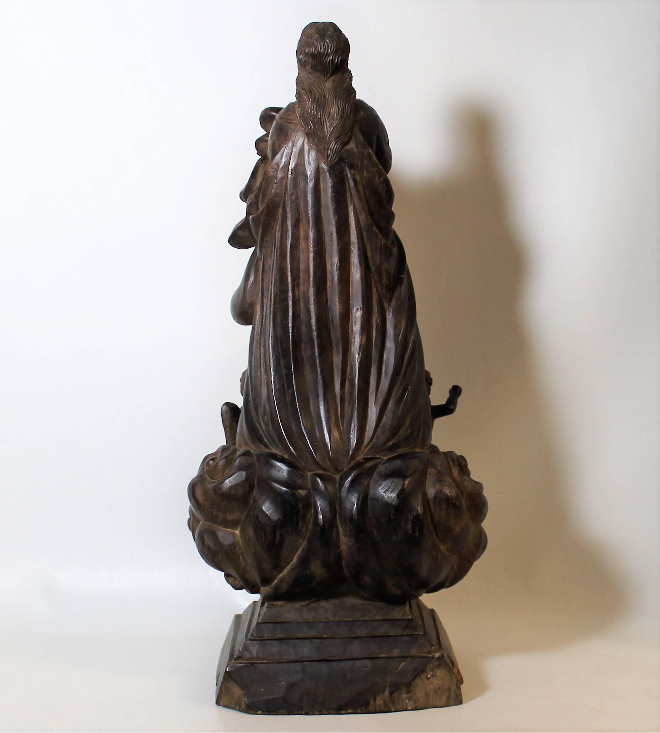 18th Century and Earlier 17th Century Virgin of the Immaculate Conception Religious Sculpture