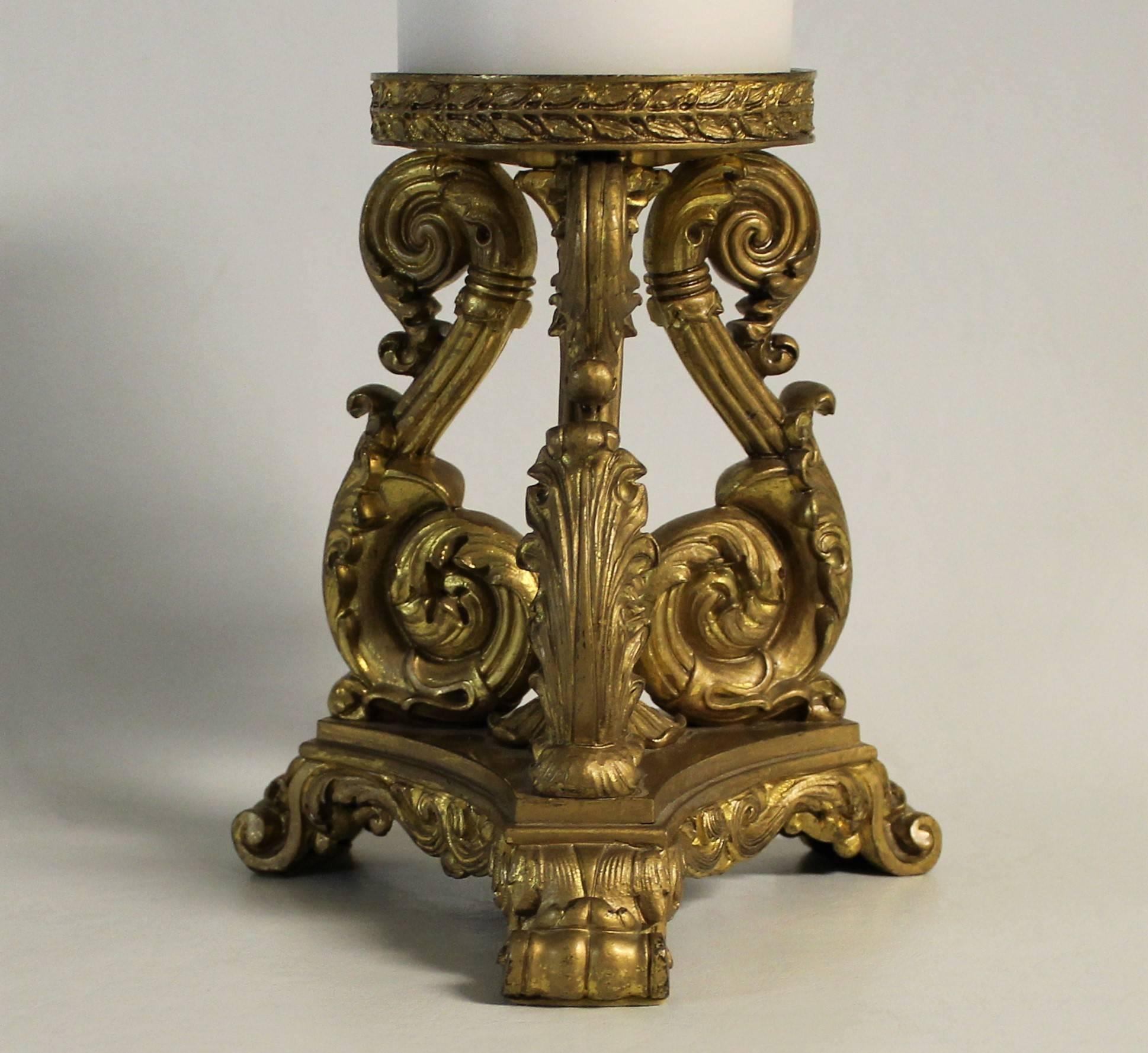 Pair of 19th Century French Gilt Bronze Candlesticks 1