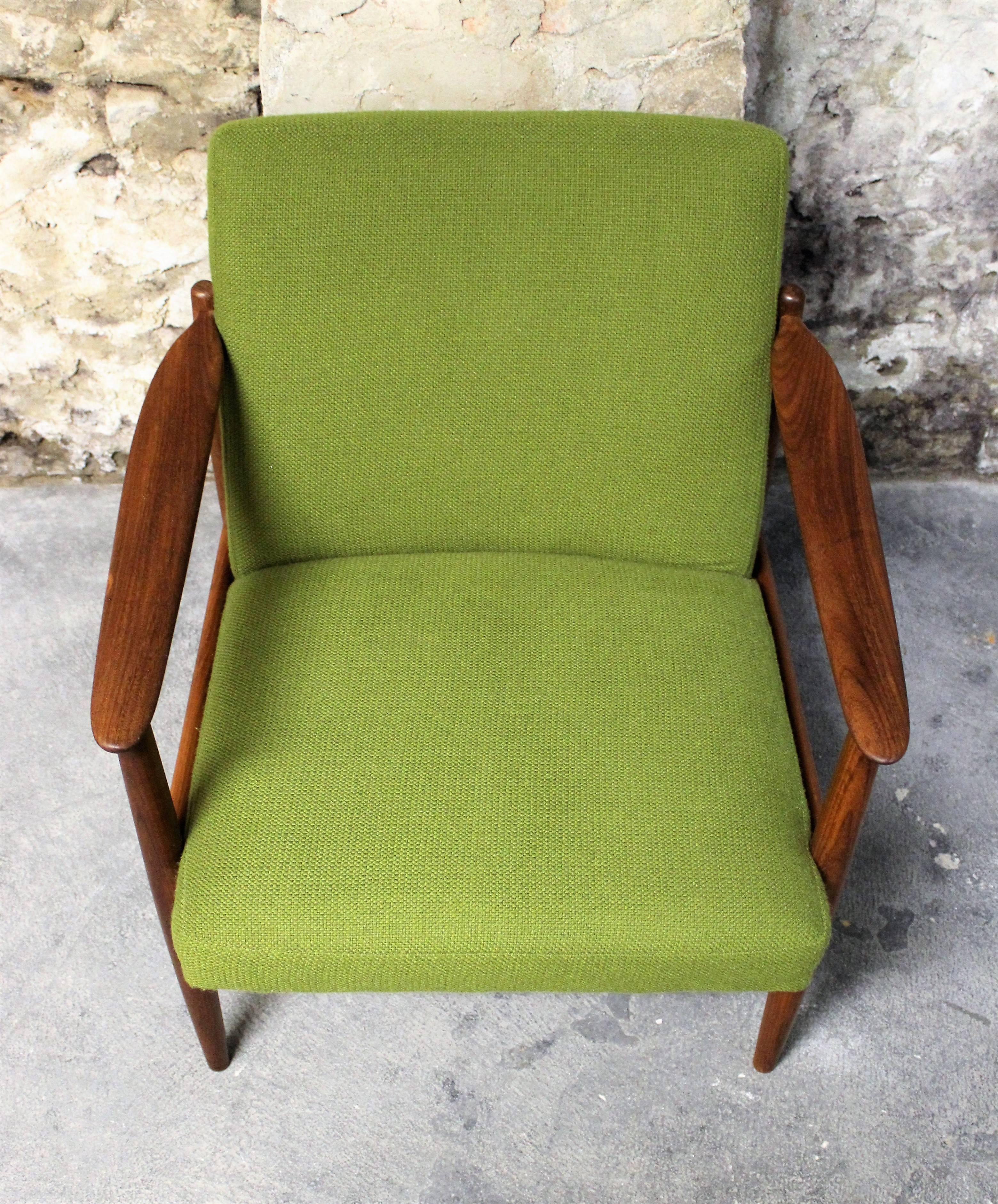 Upholstery Mid-Century Modern Teak Lounge Chair