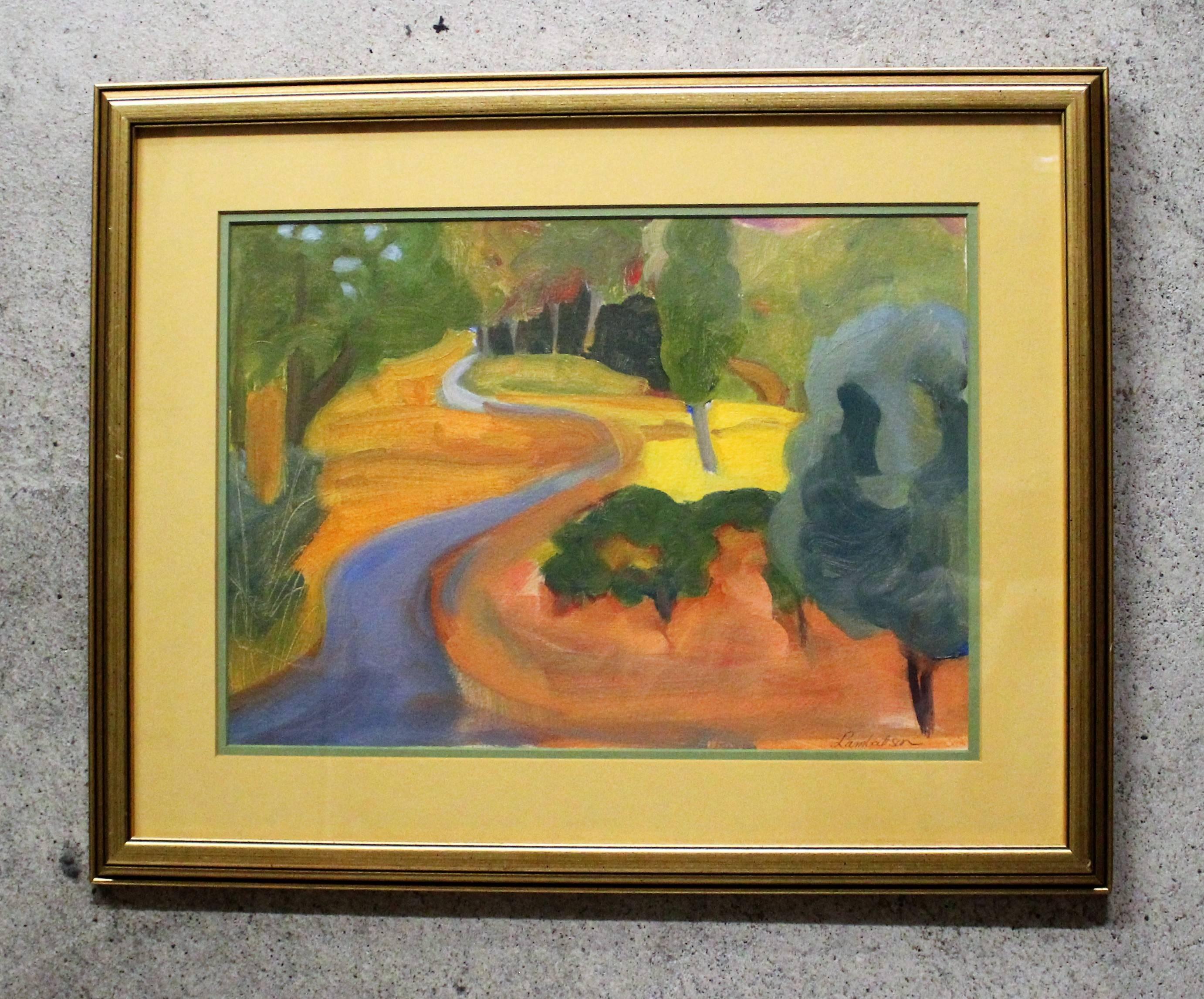 Judith Lambertson painting (American)
Size without frame: 10.5" high x 14.5" wide
Size with frame: 15.5" high x 19.5" wide