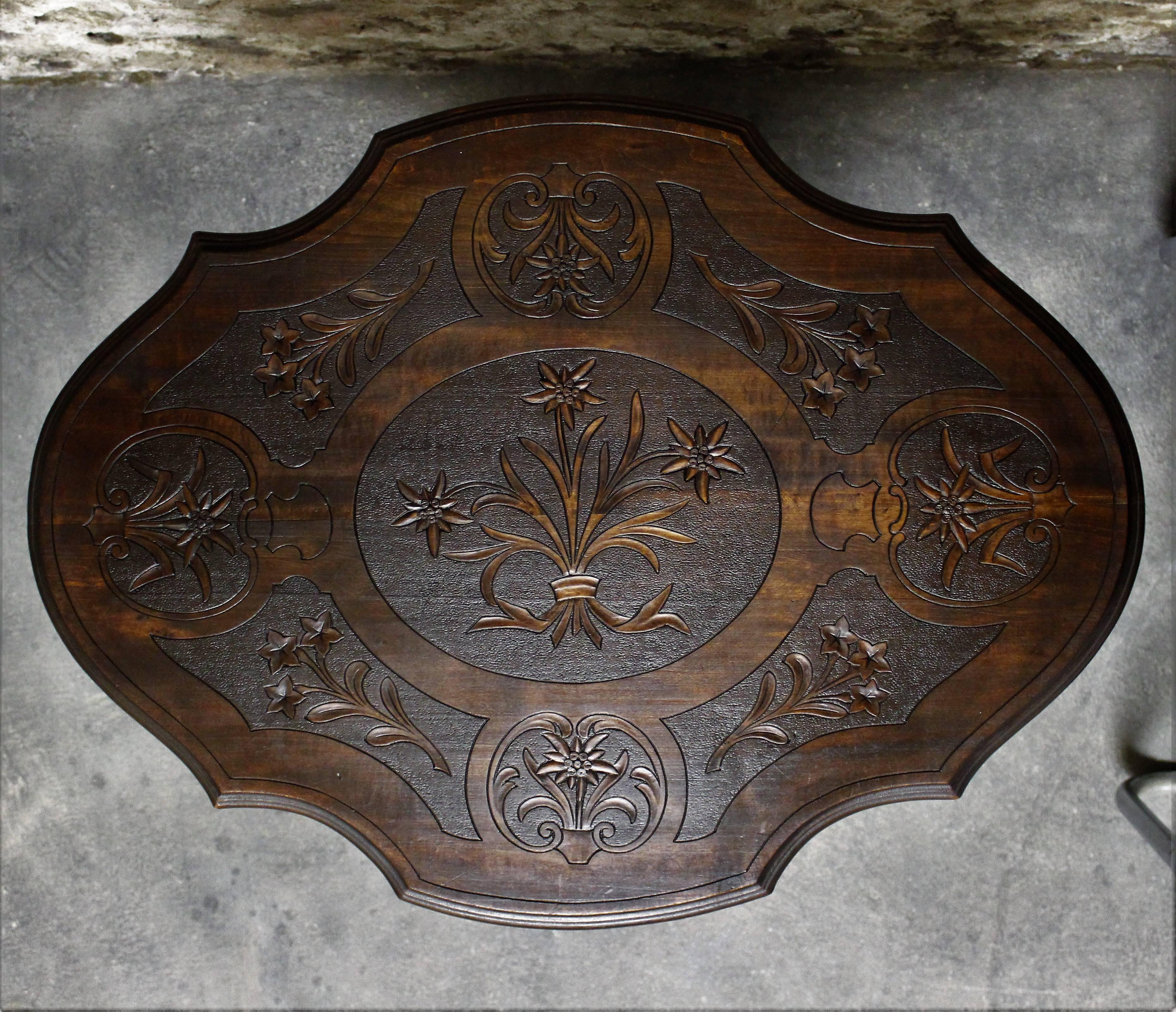 19th Century Black Forest Carved Bear Side Table 4