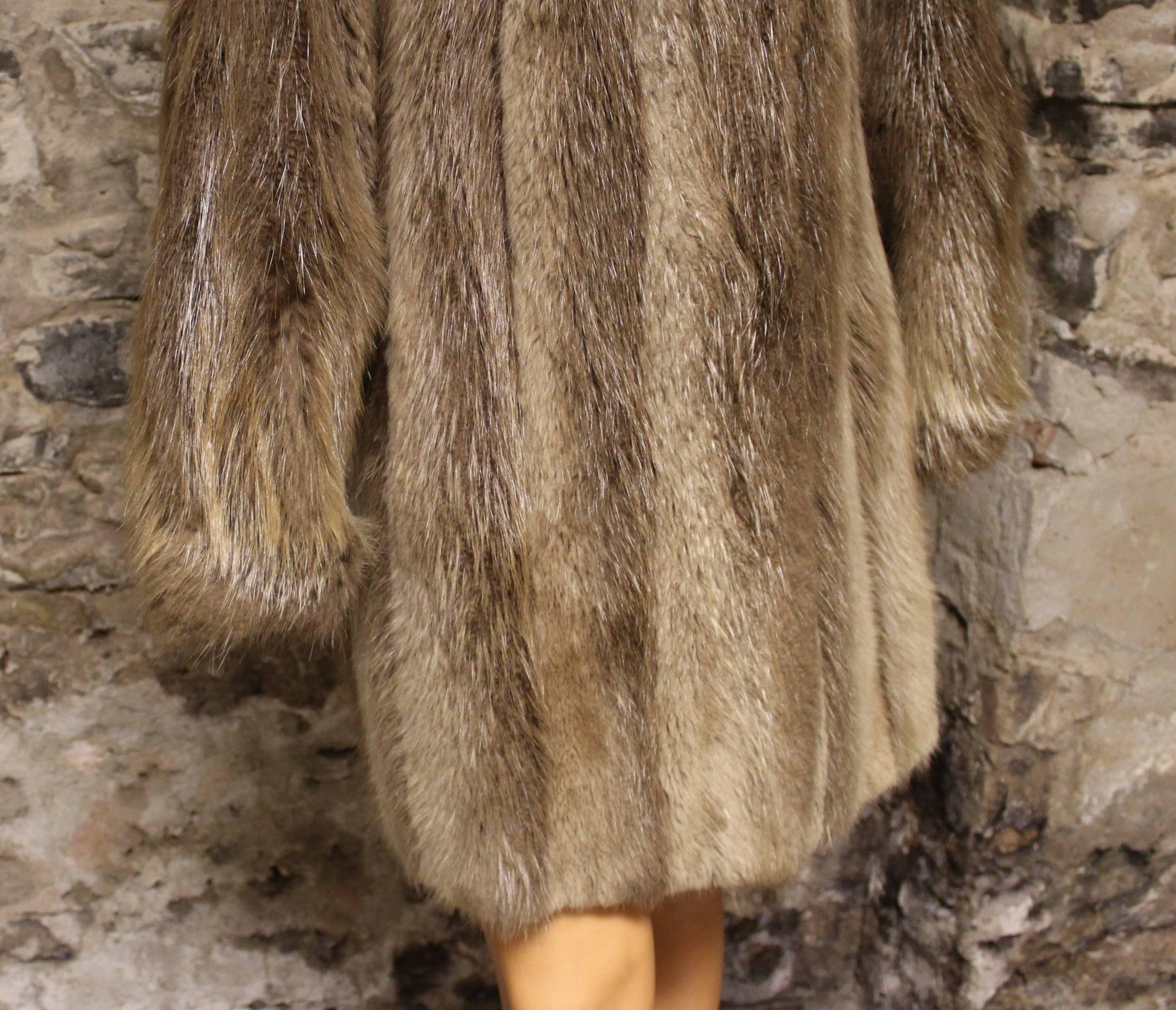 Long Haired Beaver Fur Coat For Sale 3