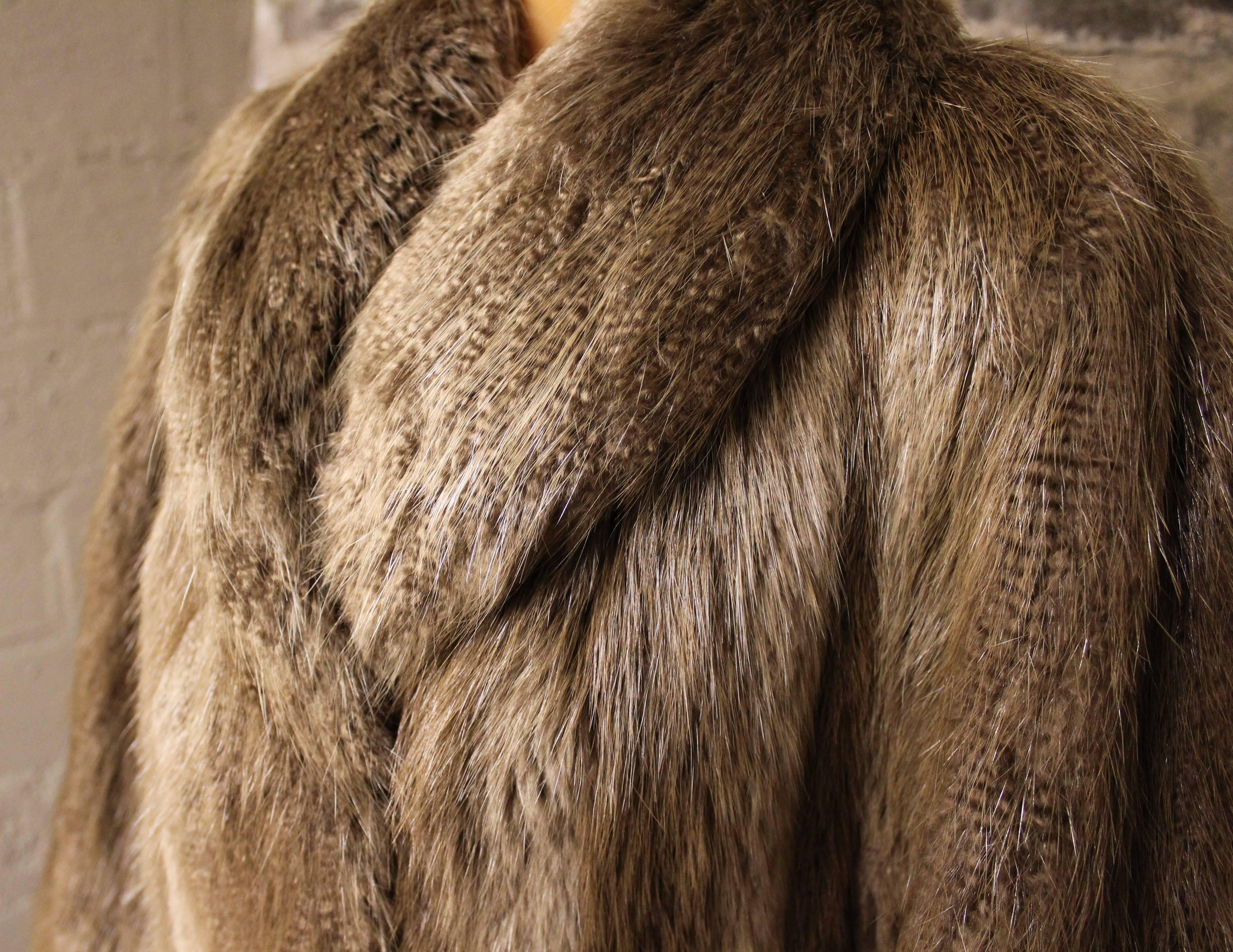 20th Century Long Haired Beaver Fur Coat For Sale