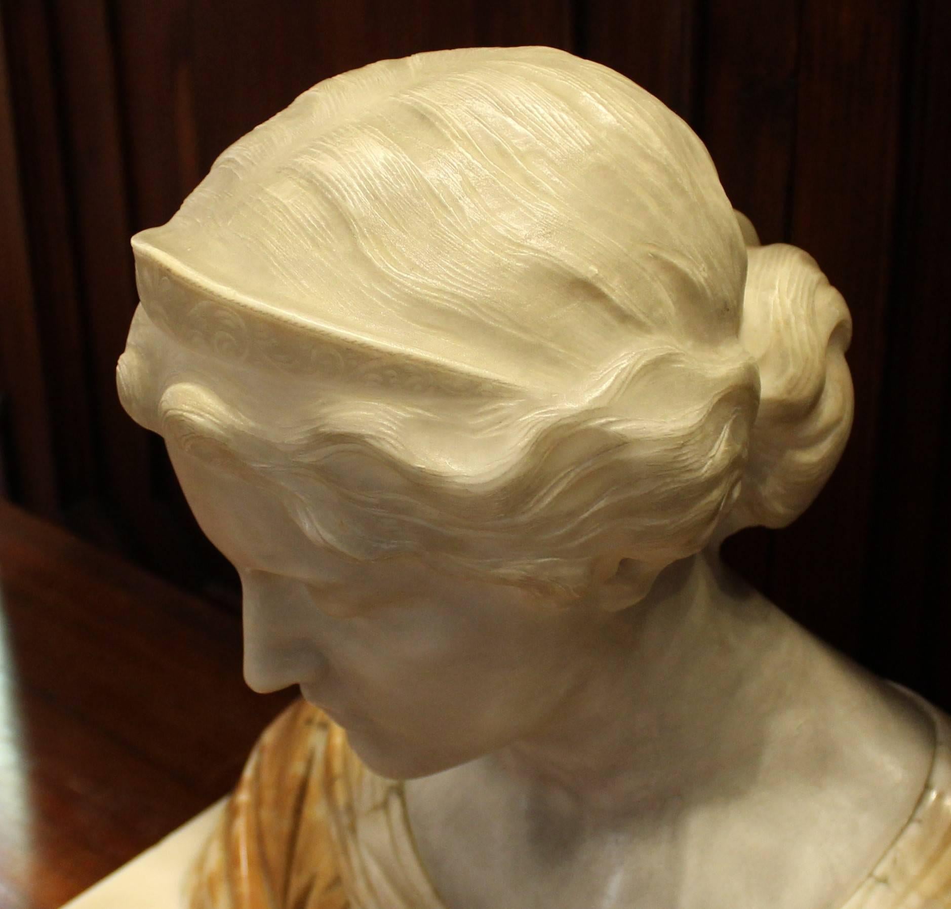 19th Century Italian Alabaster Bust 5