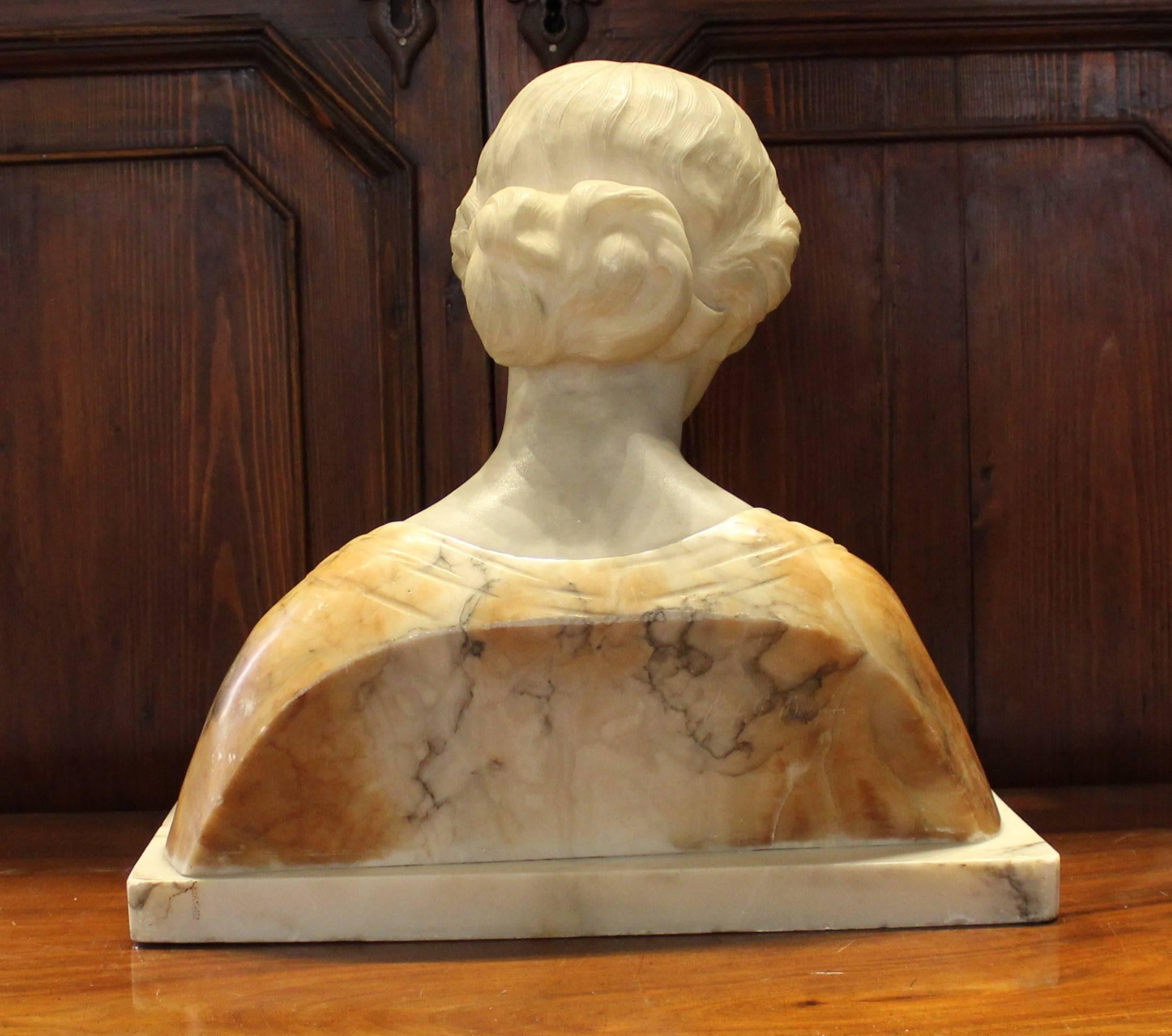 19th Century Italian Alabaster Bust 2