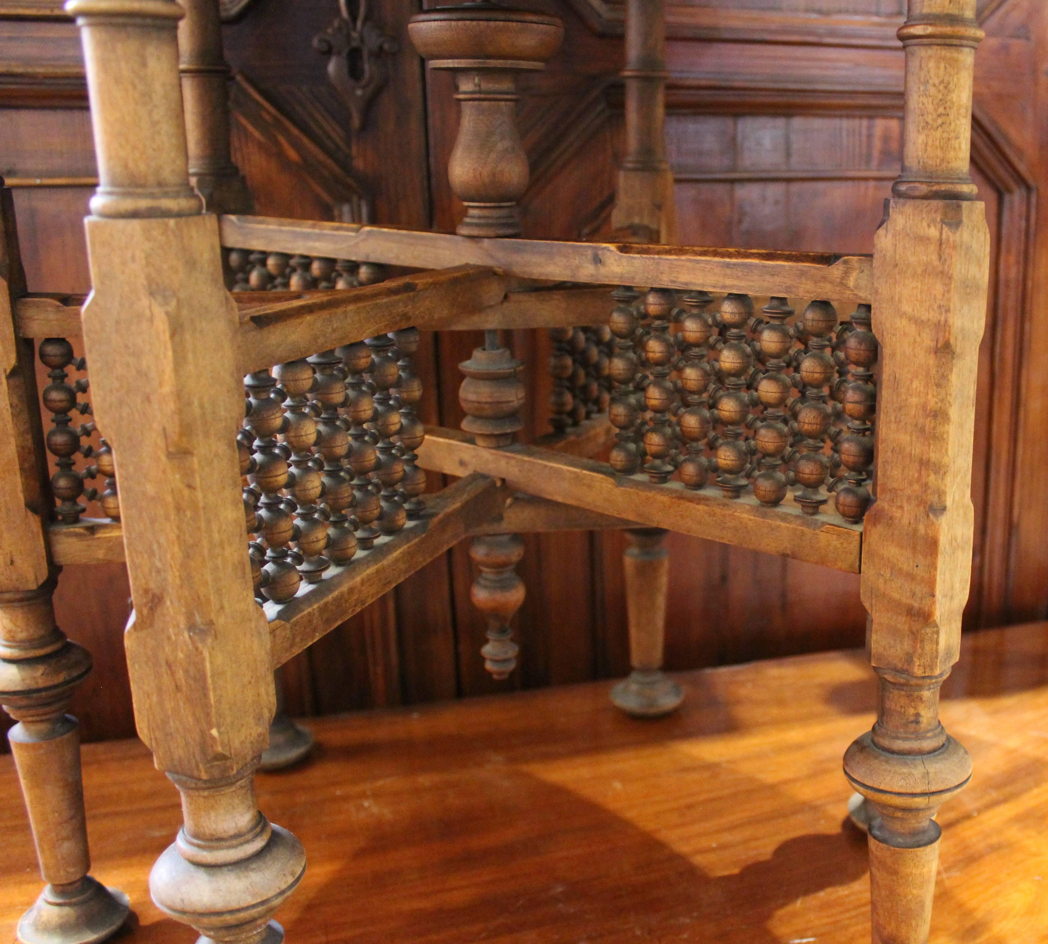19th Century Persian Brass and Silver Inlaid Table 1