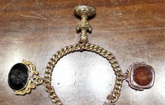 Georgian Gold Bracelet with Locket and Four Carnelian Intaglios