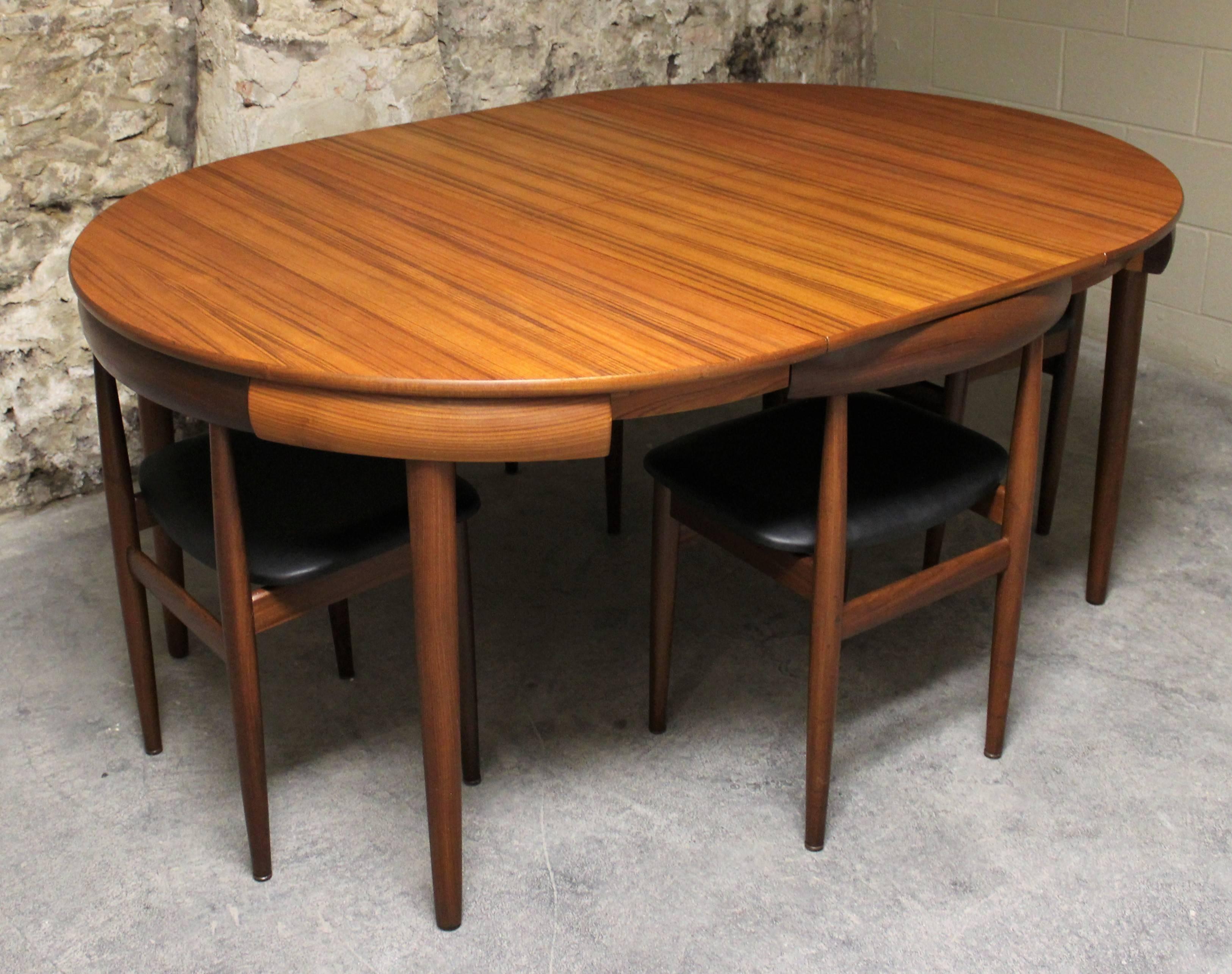 Scandinavian Modern Hans Olsen Teak Roundette Dining Room Set for Frem Rojle, Danish Modern