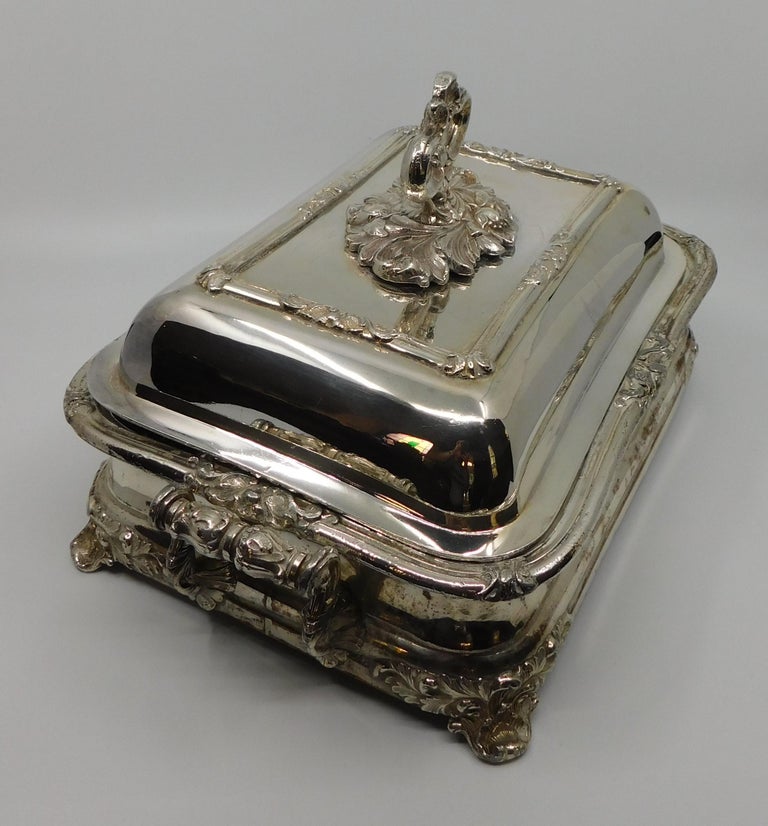 Pair of 19th Century Sheffield Silver Plated Entree Hot Serving Dishes