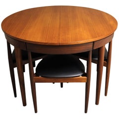 Hans Olsen Teak Roundette Dining Room Set for Frem Rojle, Danish Modern