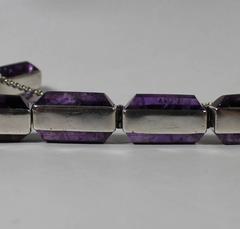 Antonio Pineda Silver and Amethyst Bracelet and Earrings Set