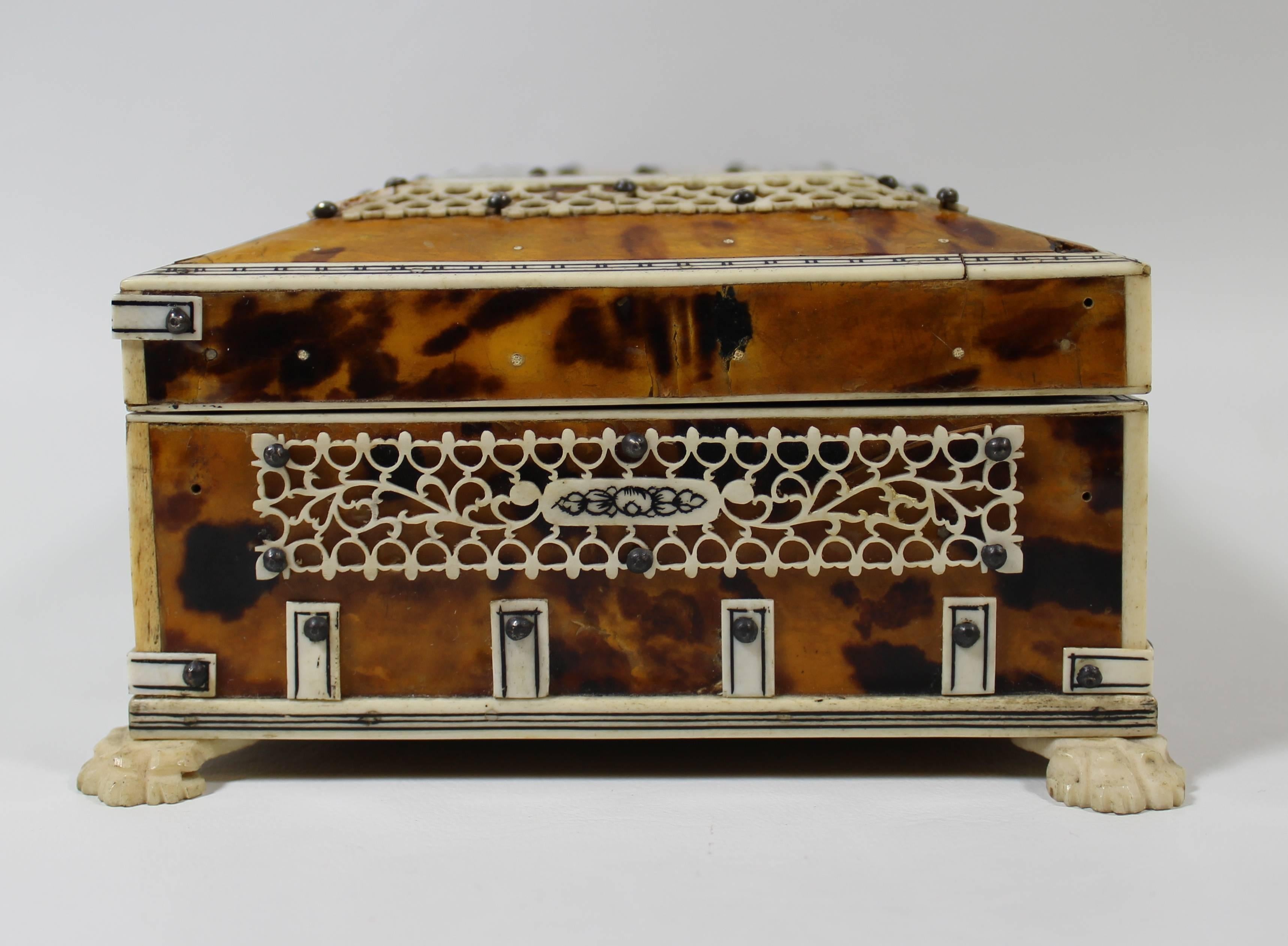 Anglo-Indian Tortoise Shell and Ivory Box, 19th Century 2
