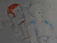 Jack Levine Painting 'At Amelios'