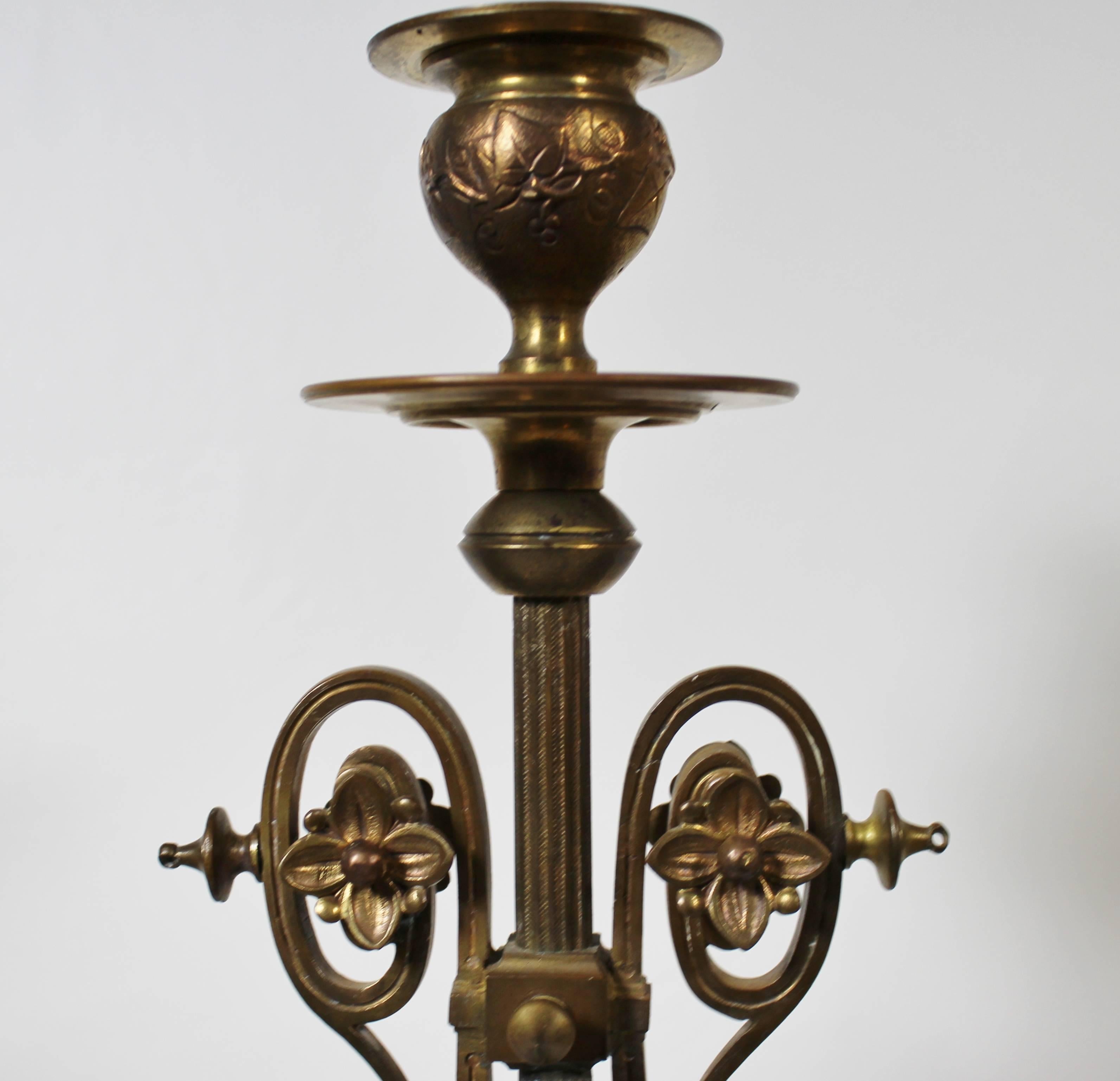 19th Century Bronze French Empire Style Candelabrum For Sale