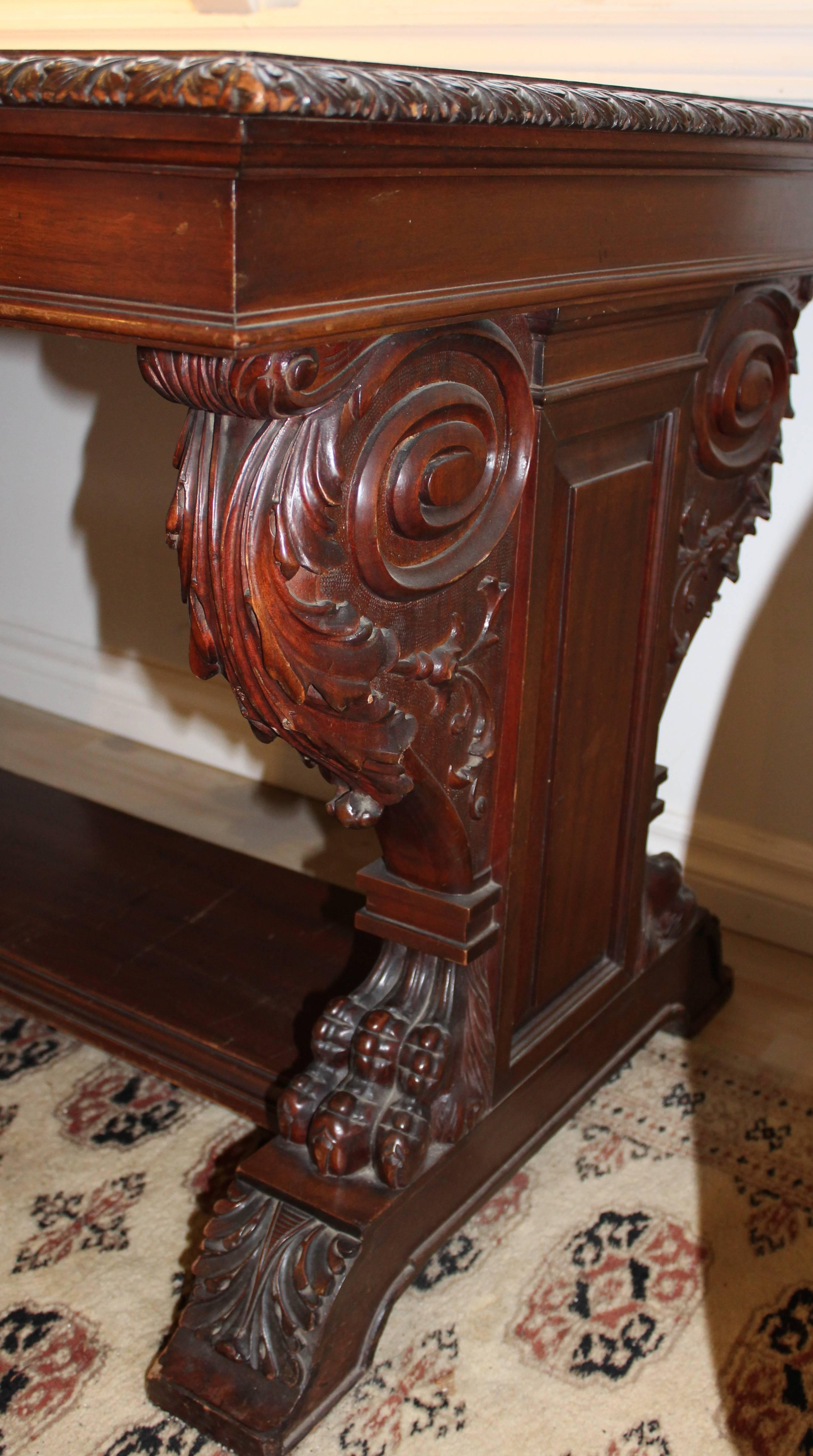 19th century Gothic Revival Scottish library table or desk.