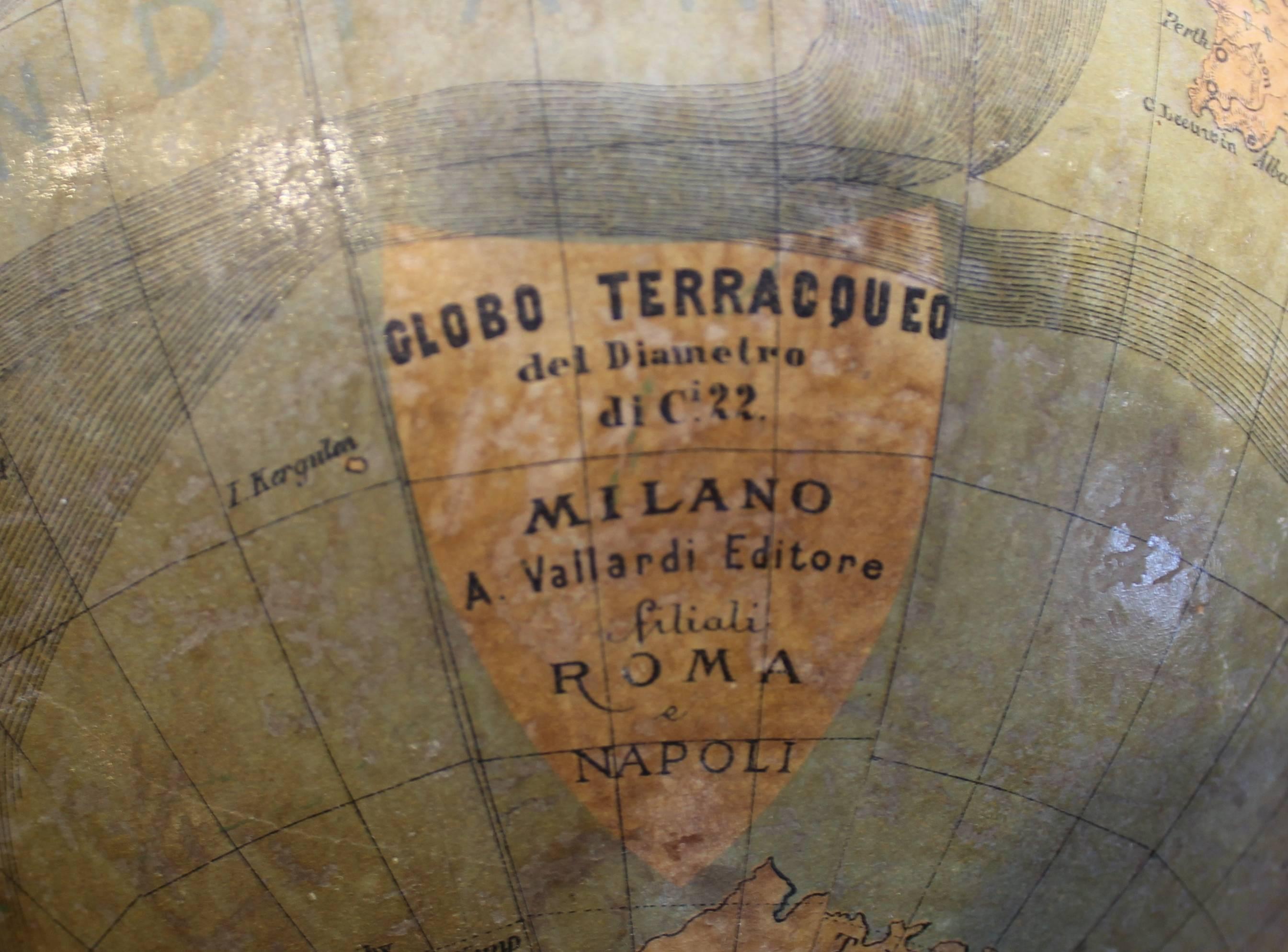 19th Century Italian Globe by Antonio Vallardi  2