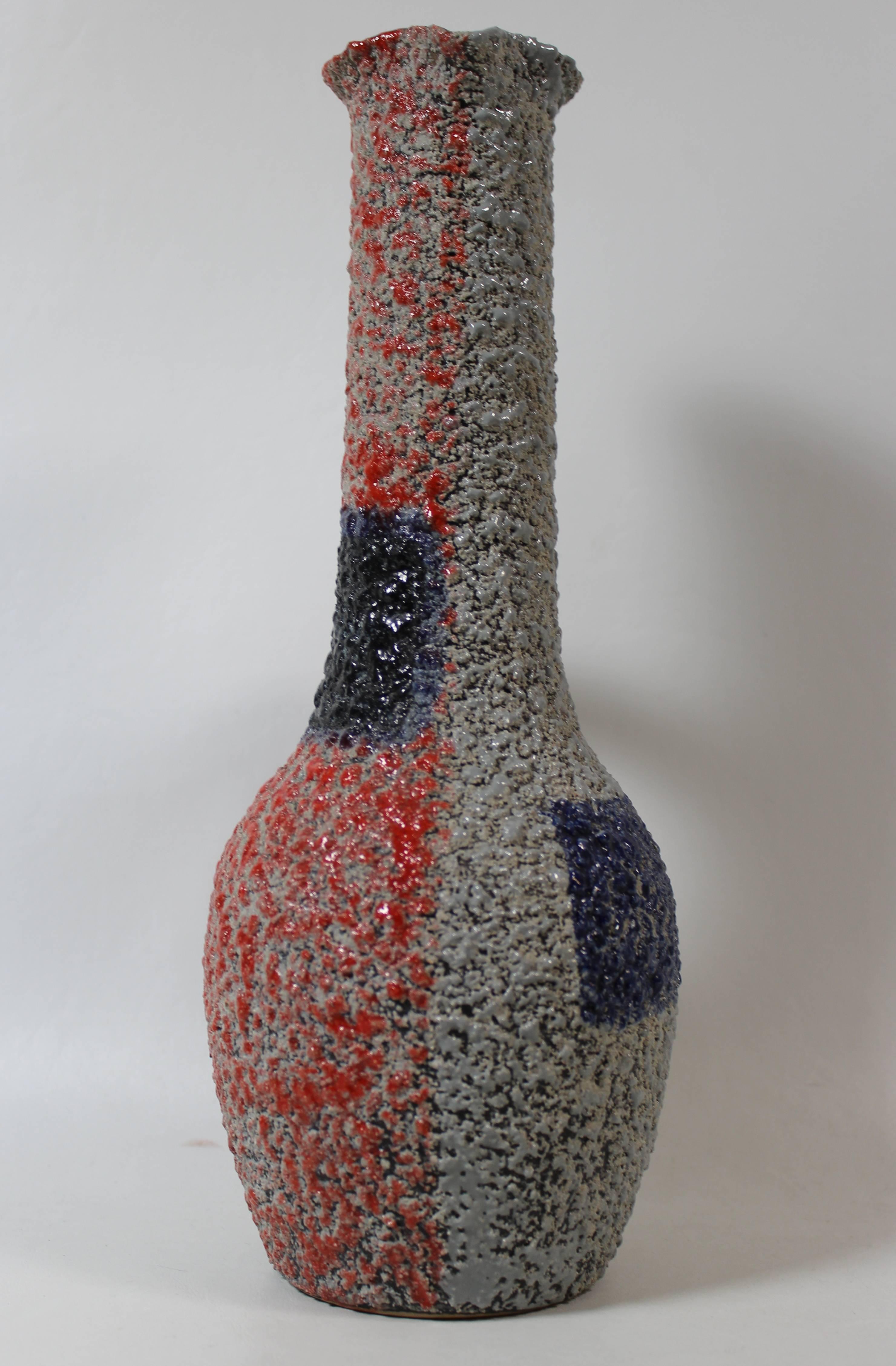 Italian Mid-Century 'Fat Lava' art pottery pitcher.