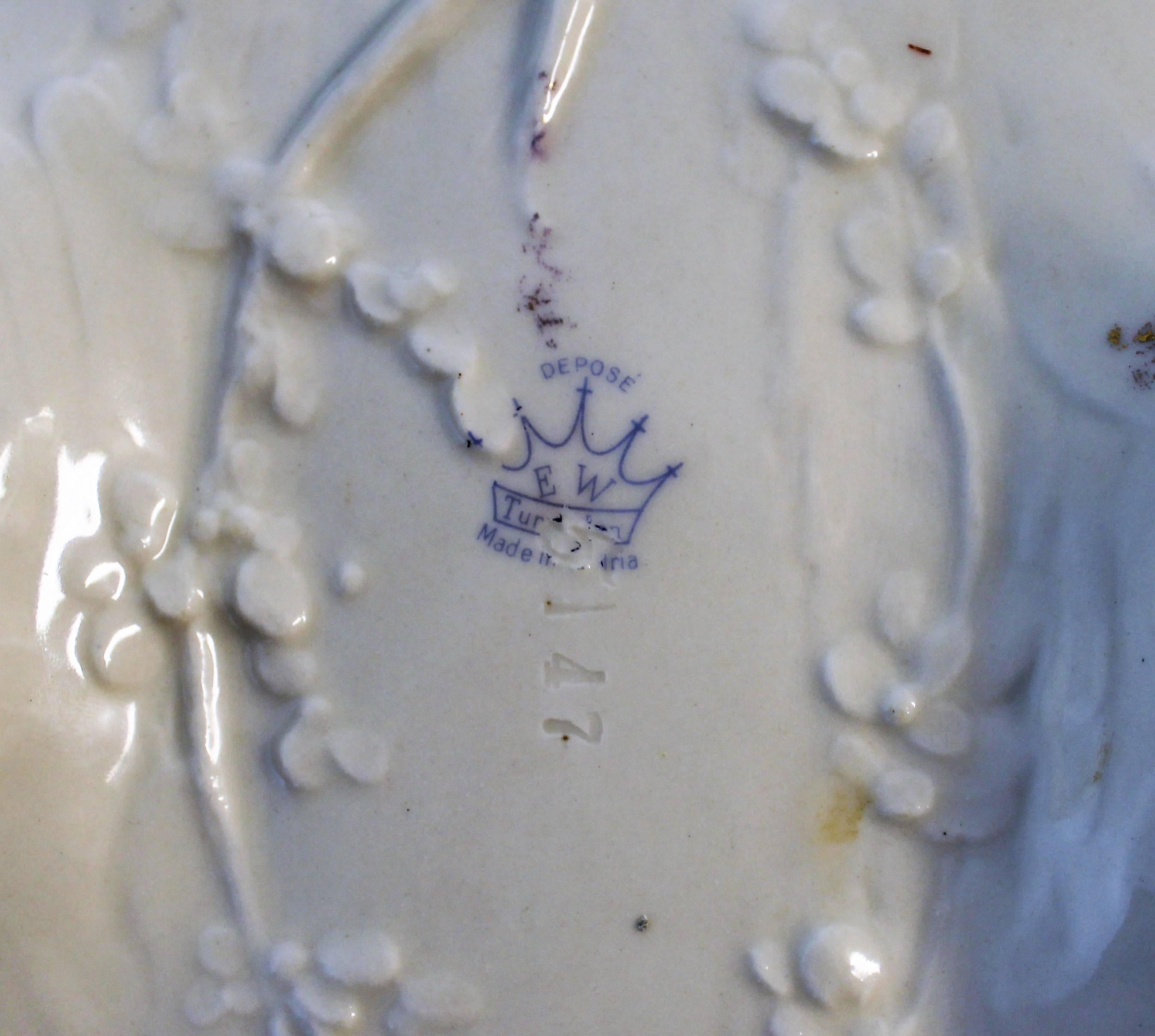 Ernst Wahliss Teplitz Depose Porcelain Jardiniere Vase or Centerpiece Bowl 1