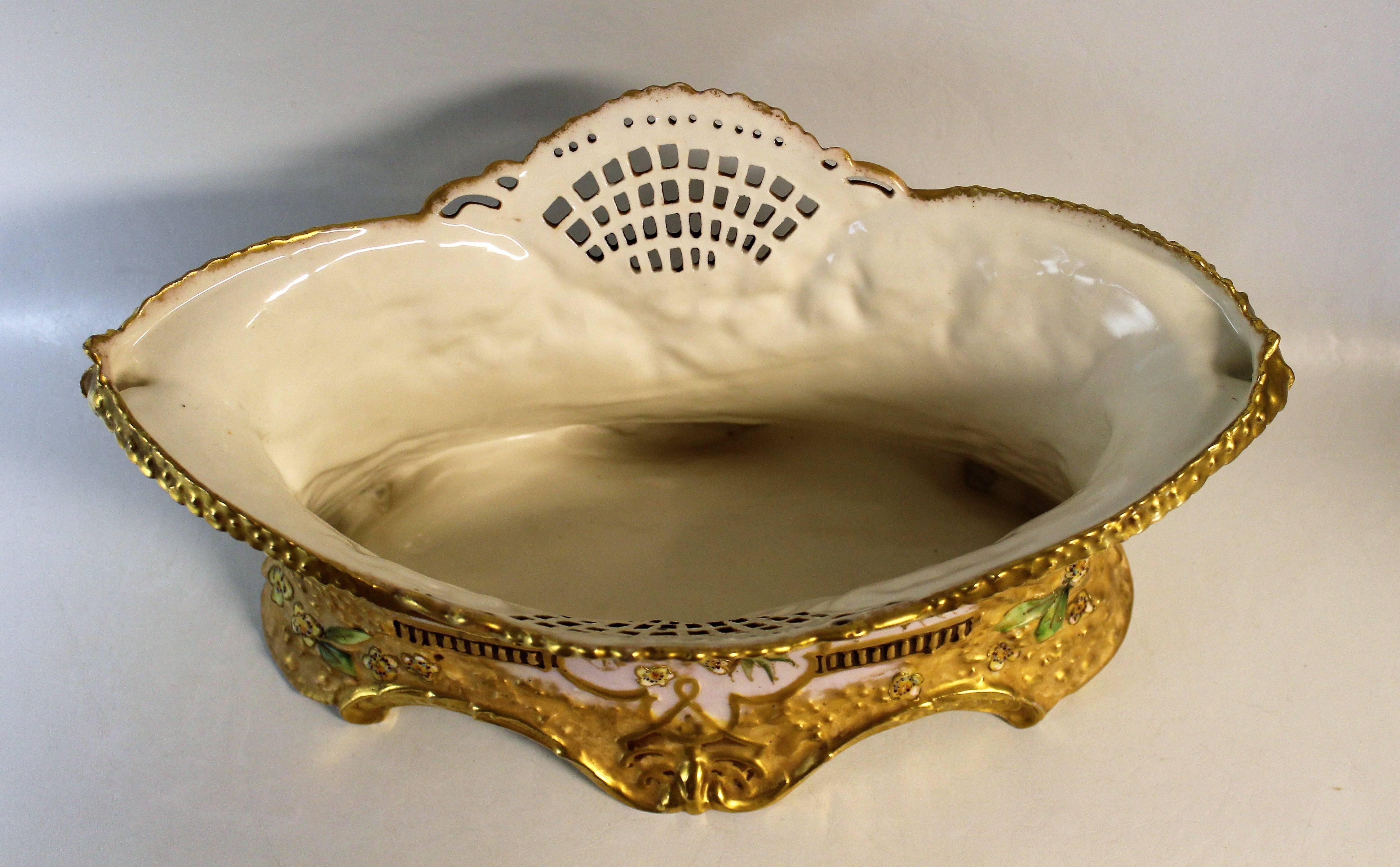 20th Century Ernst Wahliss Teplitz Depose Porcelain Jardiniere Vase or Centerpiece Bowl