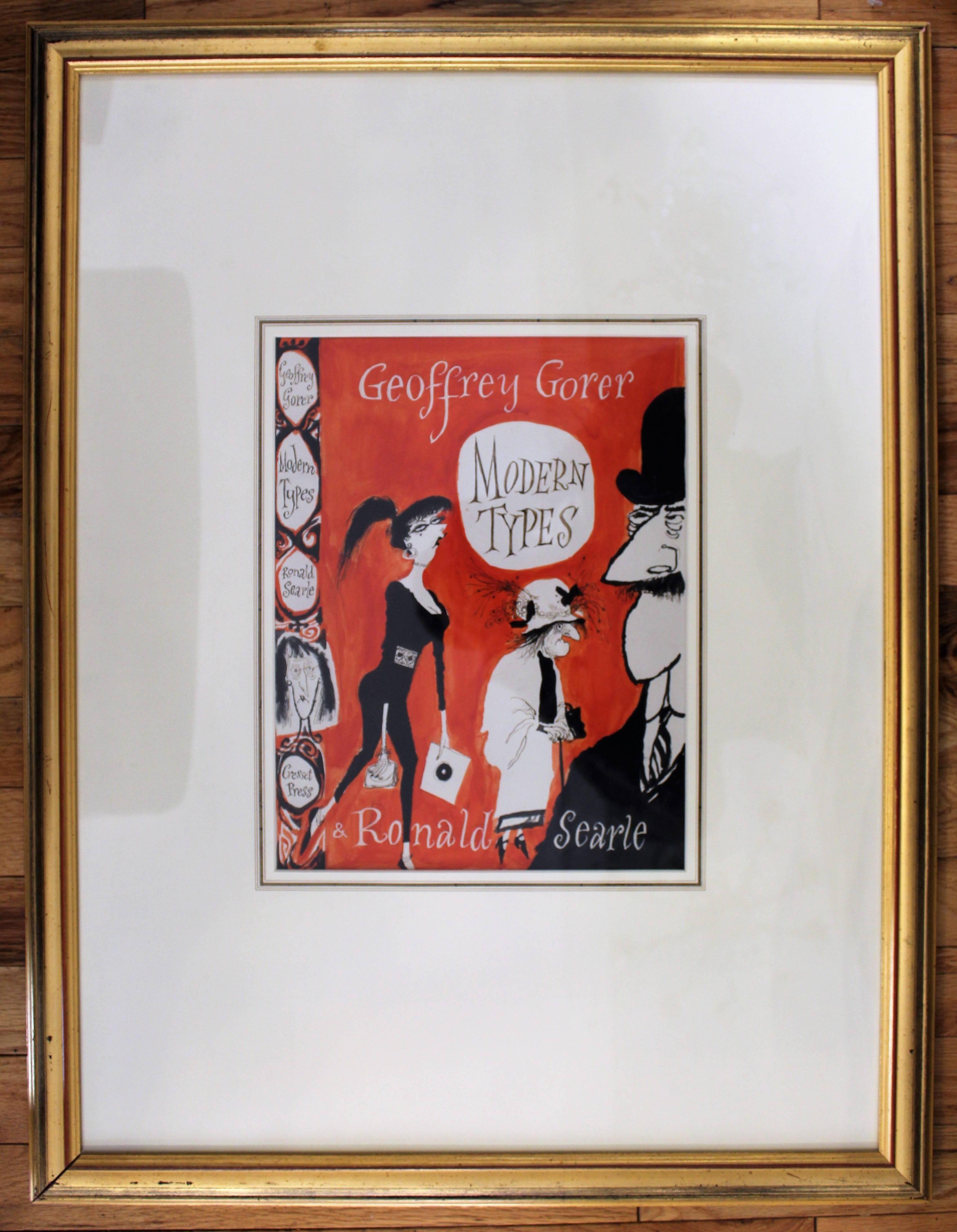 Ronald Searle painting for 'Modern Types' book cover
Medium: Watercolor and Ink
Size
Without Frame: 13" high x 10" wide
With Frame: 28" high x 21" wide

Ronald Searle, (born March 3, 1920, Cambridge, Cambridge shire, England—died