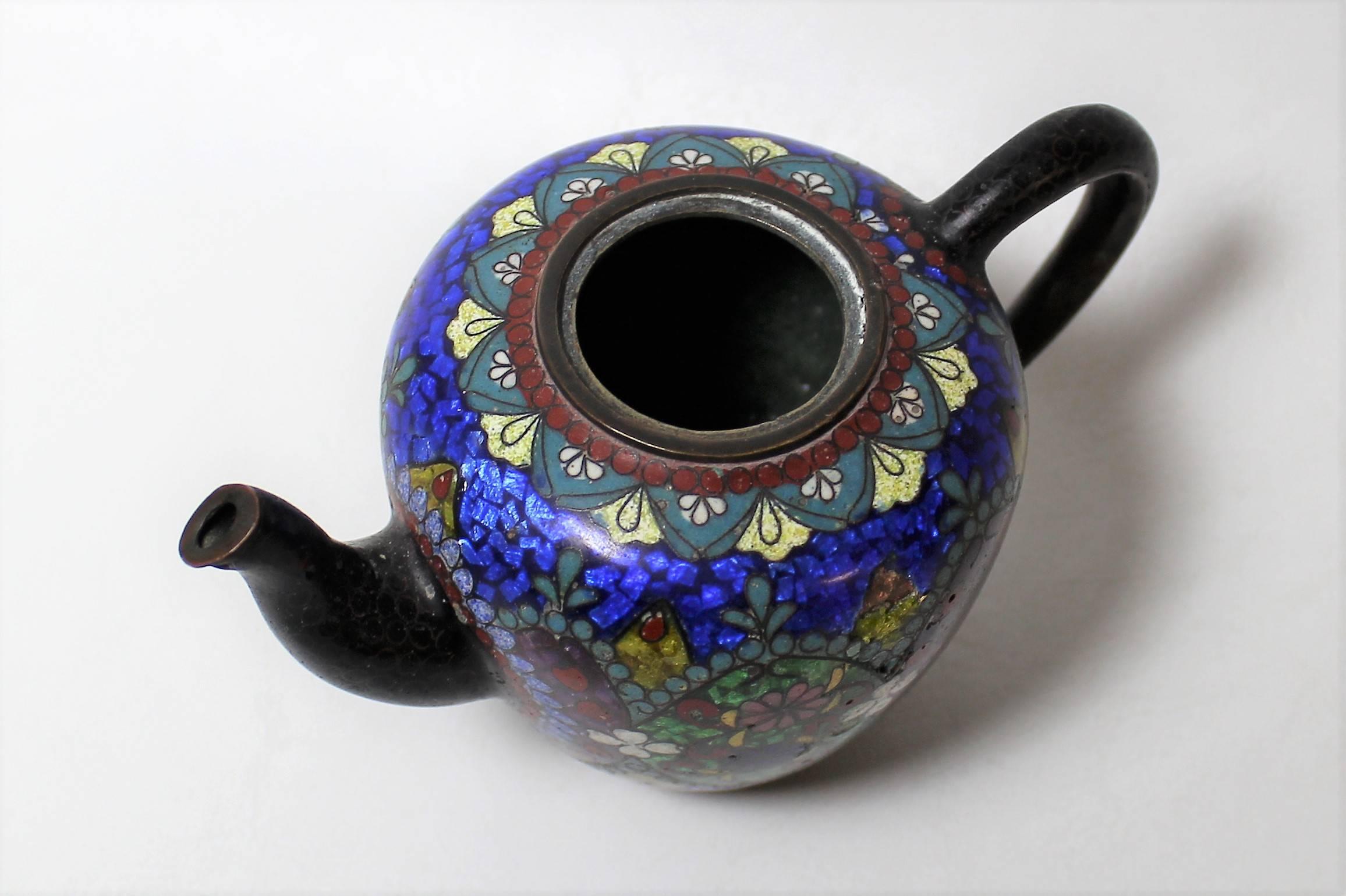 Japanese Meiji Period Cloisonne Miniature Teapot 1