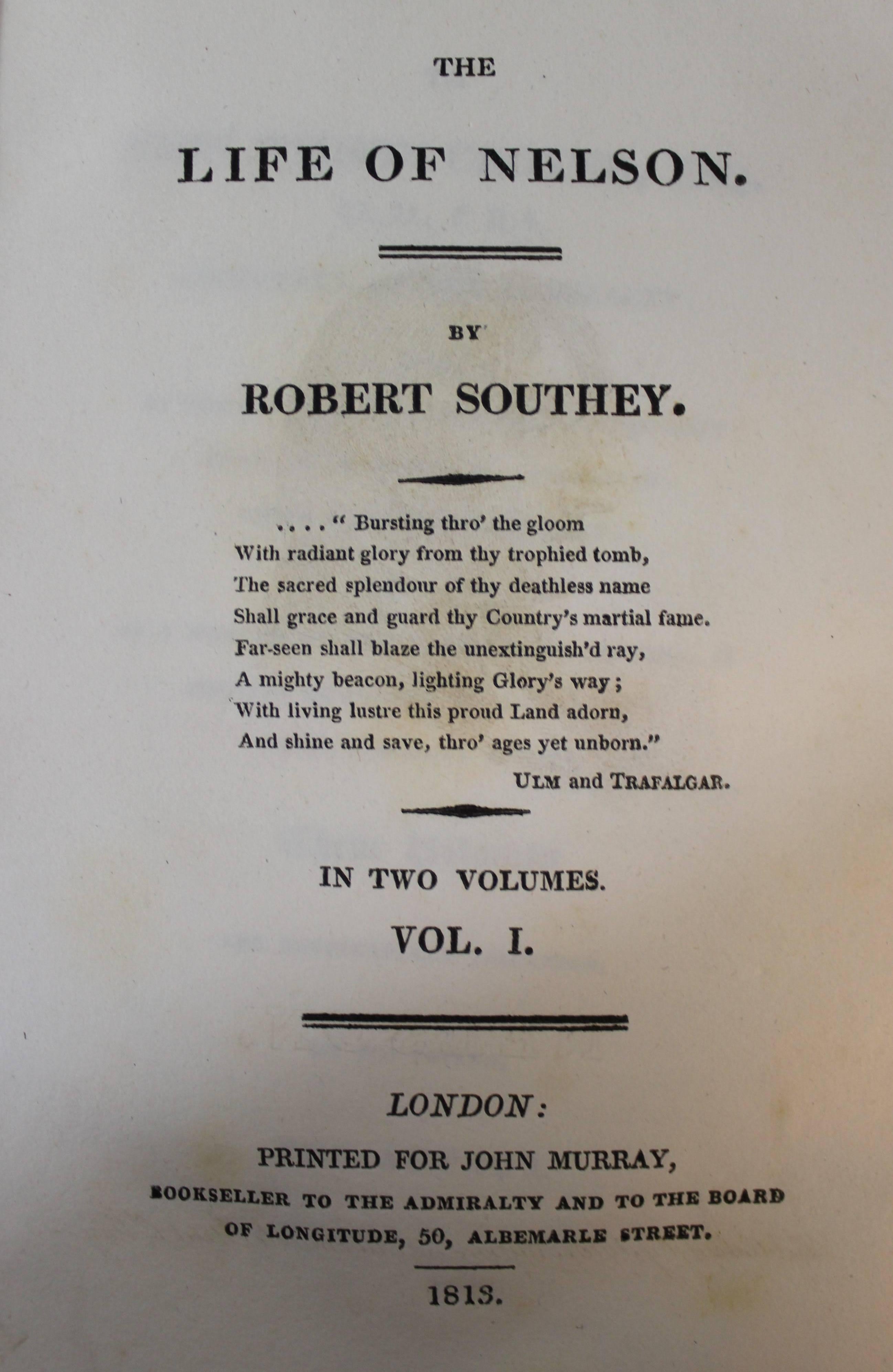 Livres « The Life of Nelson » (La vie de Nelson) de Robert Southey, première édition en vente 2