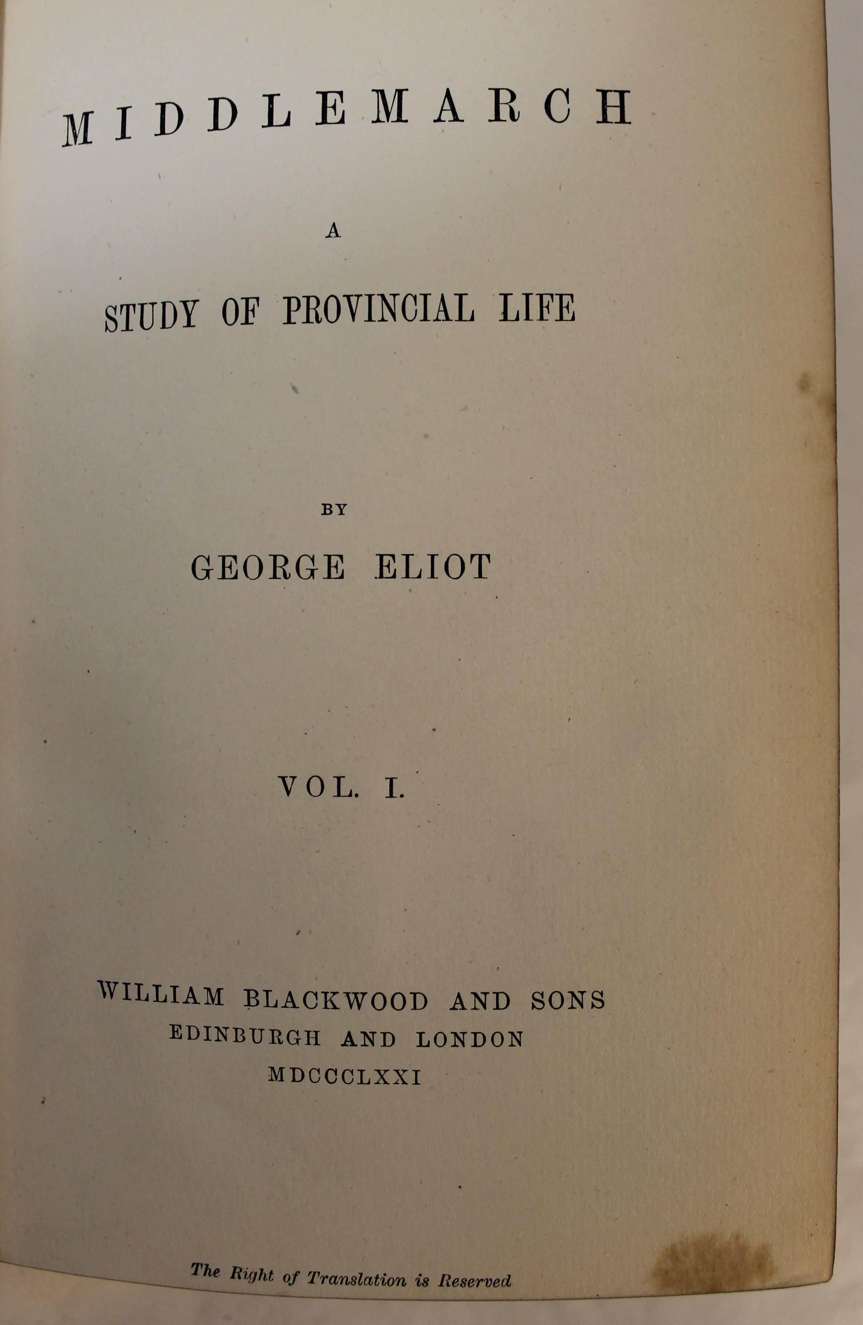 Great Britain (UK) 'Middlemarch' First Edition Books by George Eliot