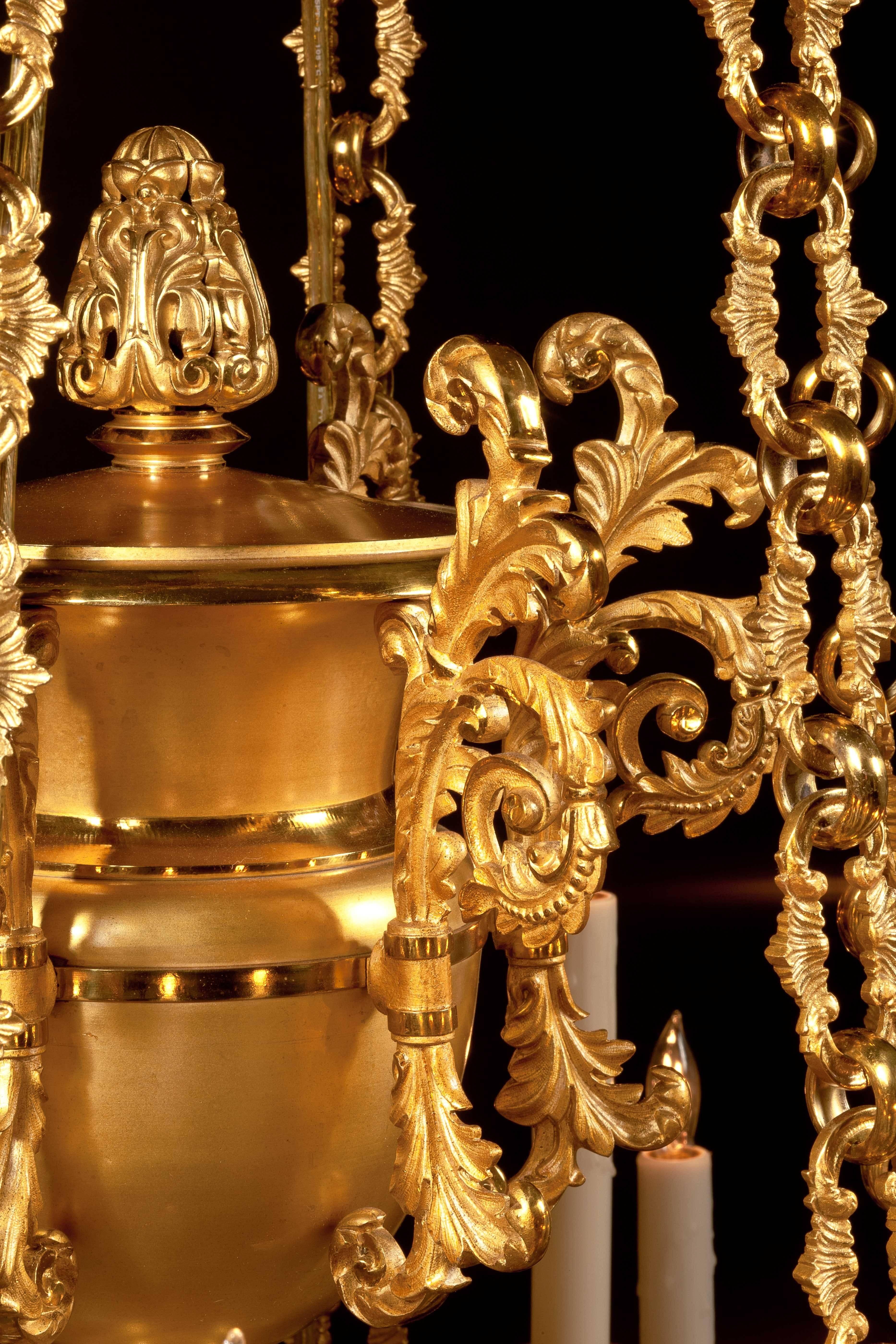 English George IV Lacquered Brass Twenty-Four-Light Chandelier, circa 1830