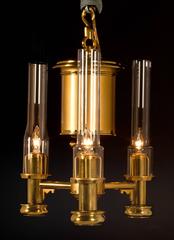 Three-Light Pendant Argand Lamp, circa 1825