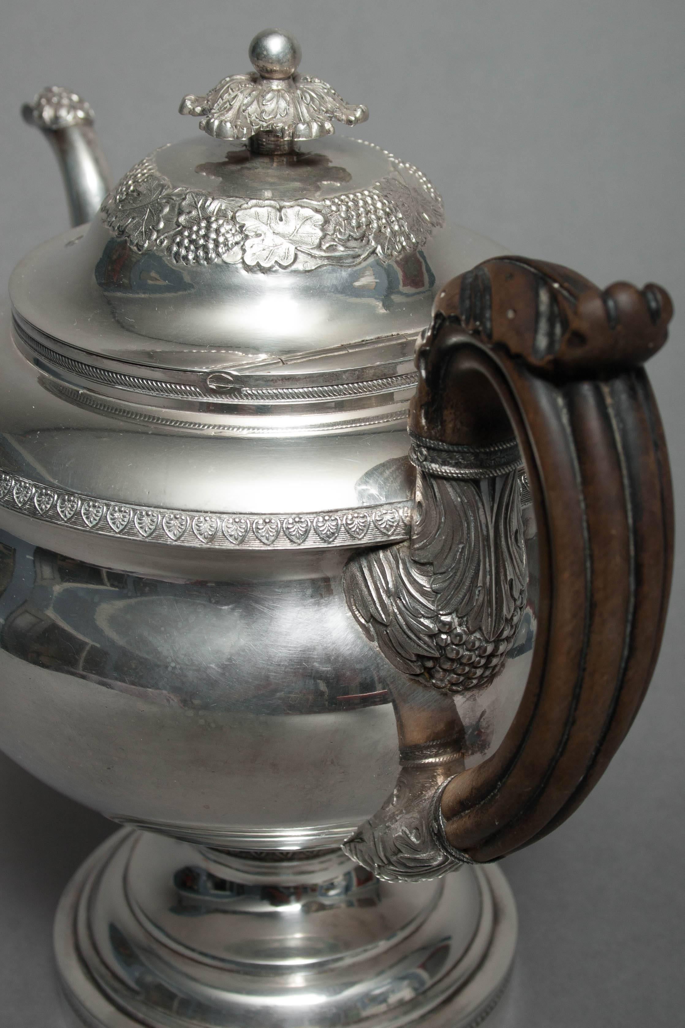 George IV Five-Piece Coin Silver Tea Service For Sale