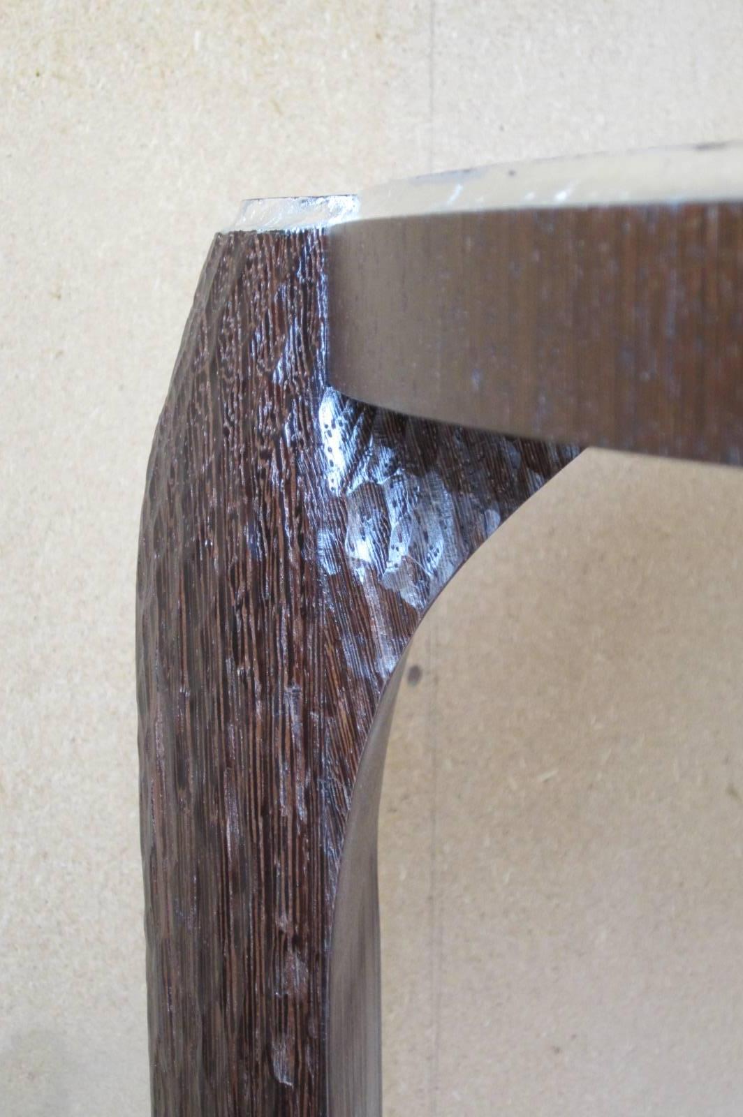 Zaïre Side Table. Gauged solid wenge. Elisabeth Garouste and Mattia Bonetti.  In Excellent Condition For Sale In Paris, FR
