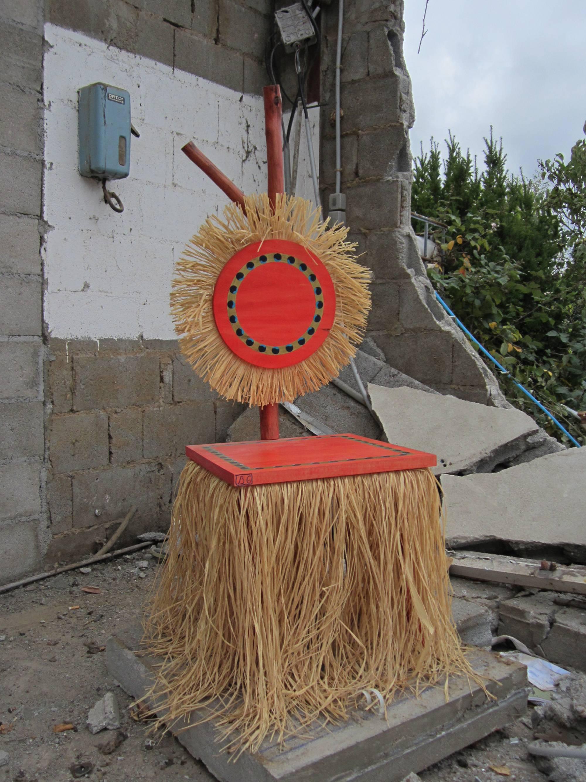 Prince Imperial chair.
Elisabeth Garouste and Mattia Bonetti.
Painted wood and branches. Raffia.
Neotu Edition 1985.

Measures: L 45cm, P 48cm, H 120cm.