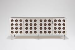 Spinoza Sideboard.  Nickel-plated brass and custom glass lenses.  Patrick Naggar