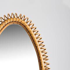1970s Rattan Italian Mirror