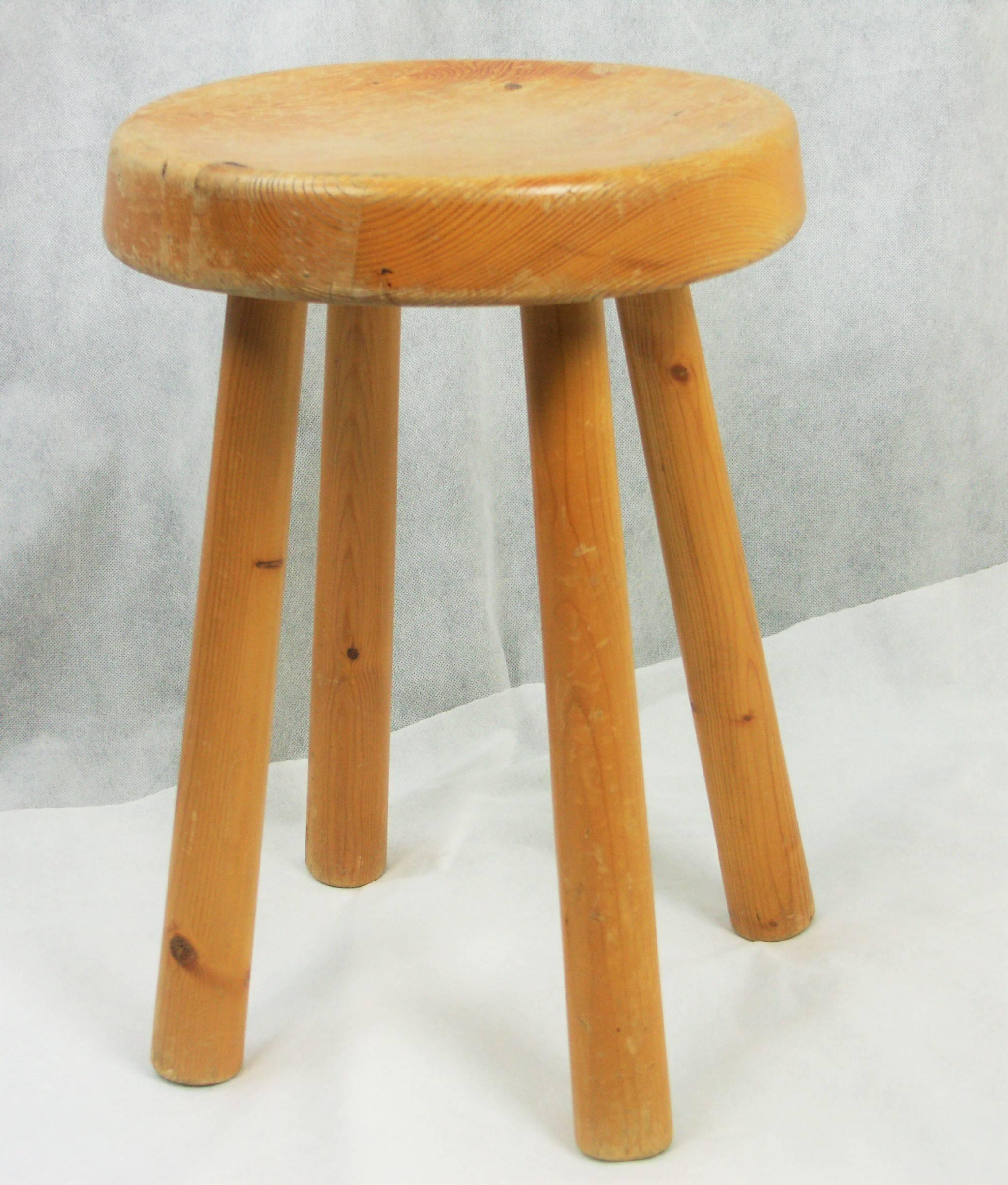 Varnished Stool by Charlotte Perriand