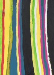 Bright Striped Painting by Australian Aboriginal Artist Dolly Snell