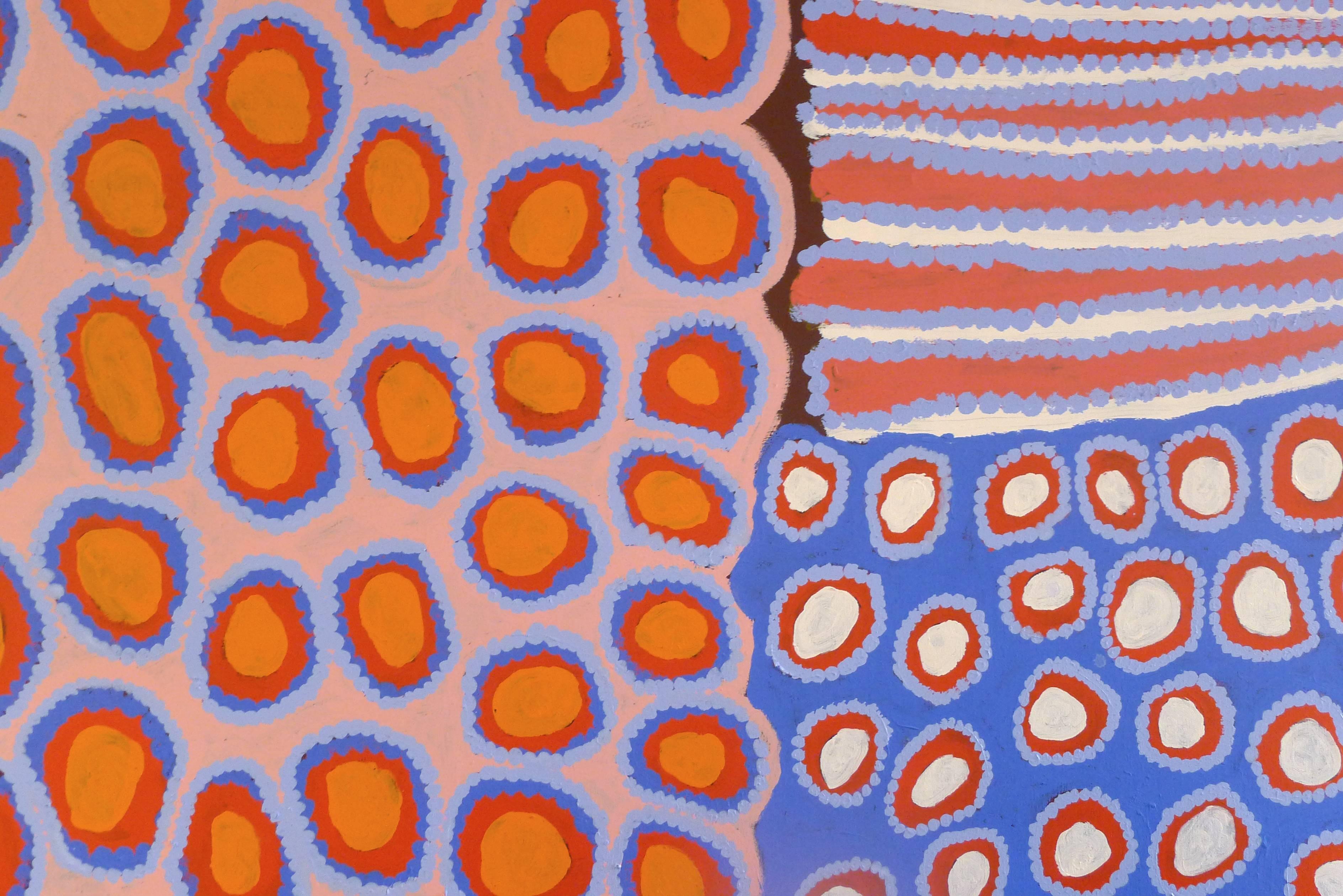 Painted 'Kardal' by Donald Moko, Australian Aboriginal Painting on Canvas For Sale