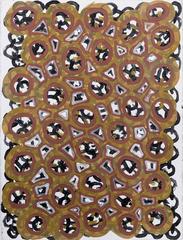 Natural Ochre Painting on Paper by Kittey Malarvie, Australian Aboriginal Artist