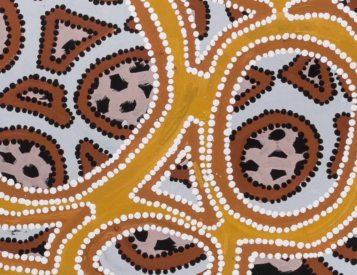 Tribal 'Luga' by Kittey Malarvie, Natural Ochre Painting, Australian Aboriginal Art For Sale