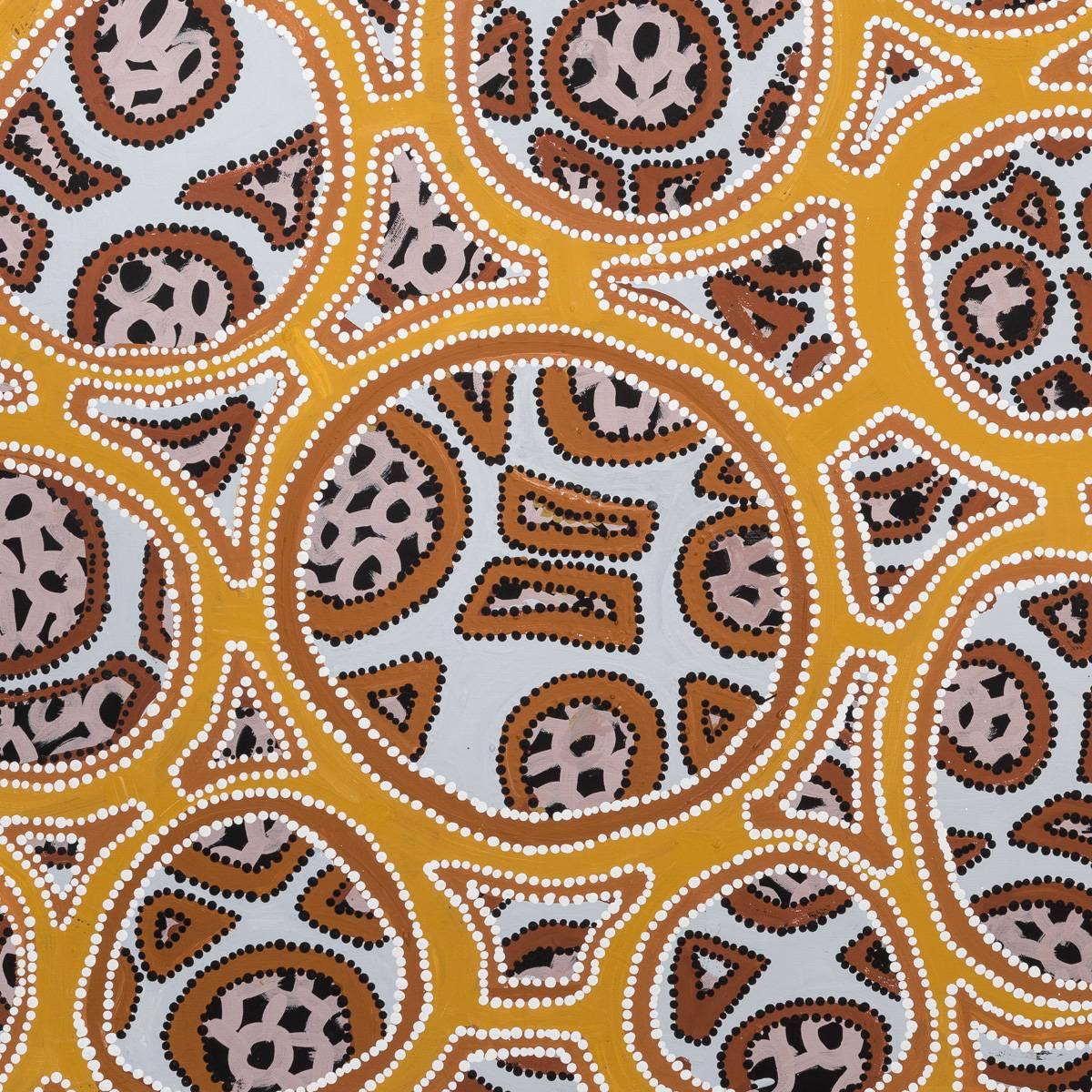 'Luga' by Kittey Malarvie, Natural Ochre Painting, Australian Aboriginal Art In Excellent Condition For Sale In London, GB