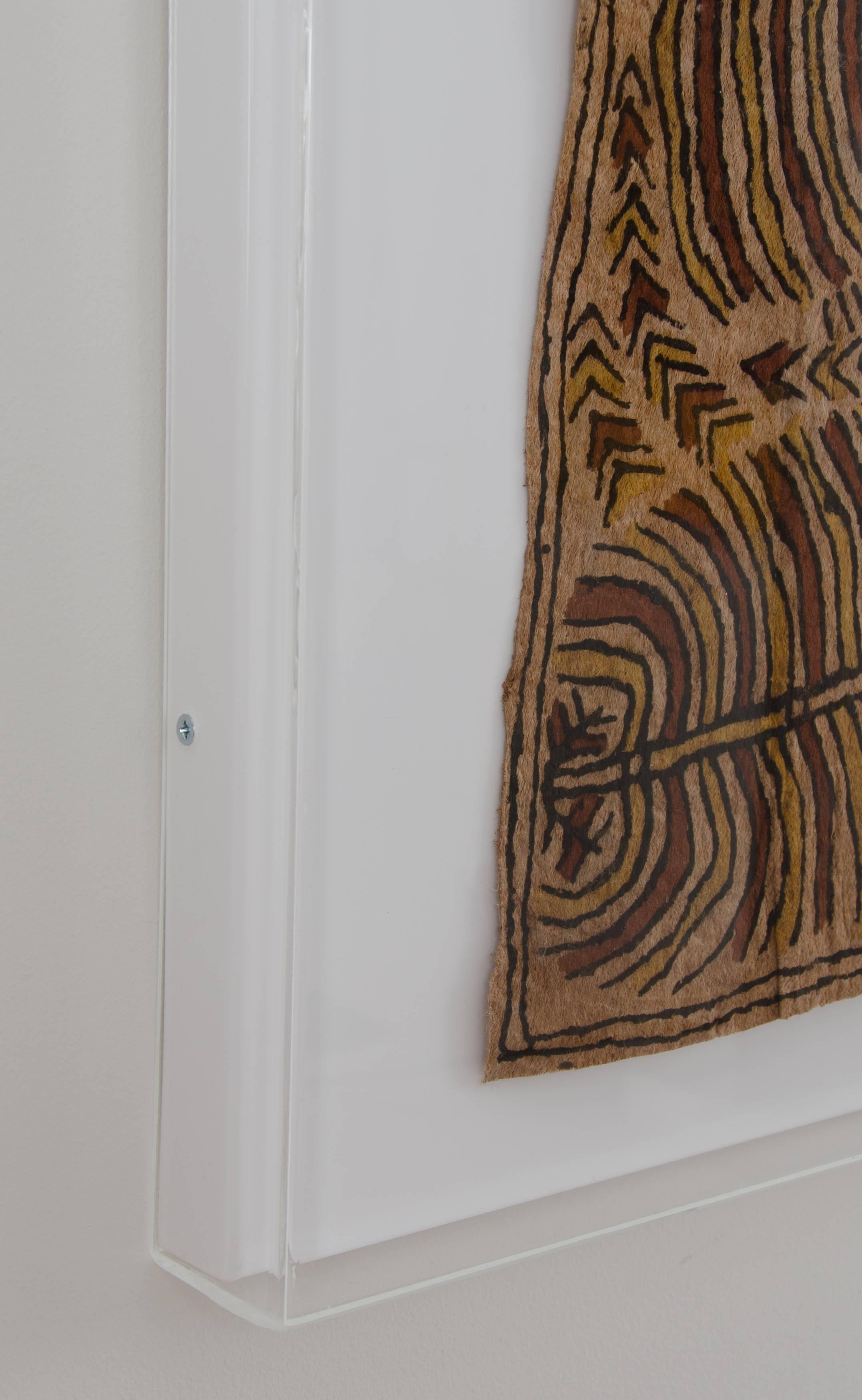 'Misaje' by Martha-Jean Uhamo, Australian Aboriginal Bark-Cloth Painting In Excellent Condition In London, GB