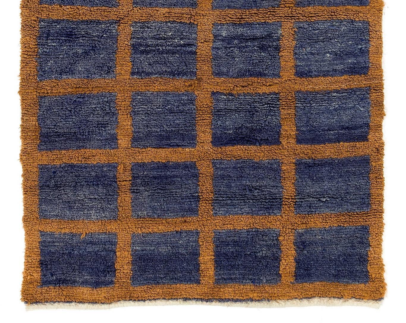 ochre and navy rug