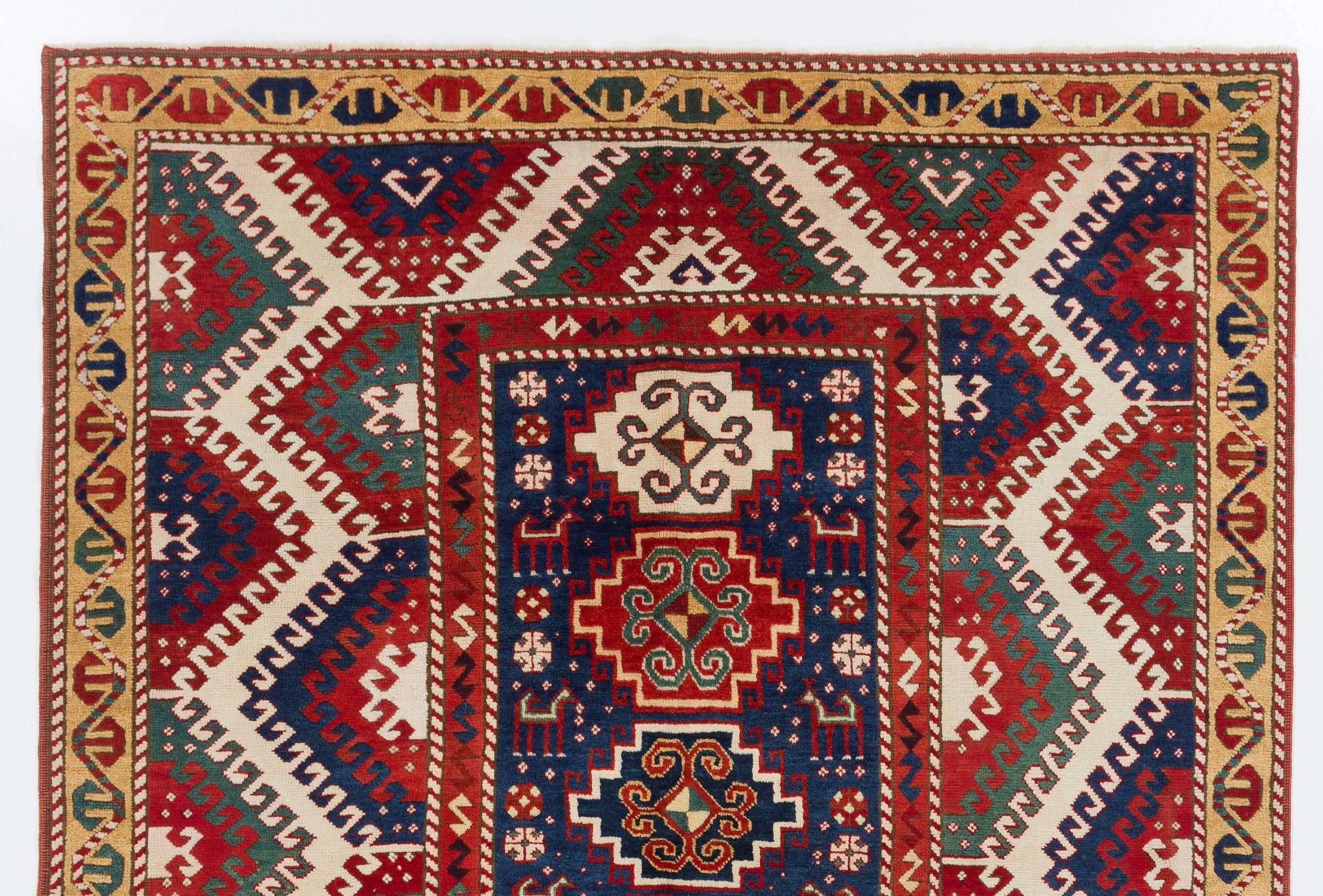 19th Century Remarkable Antique Caucasian Bordjalou Kazak Rug