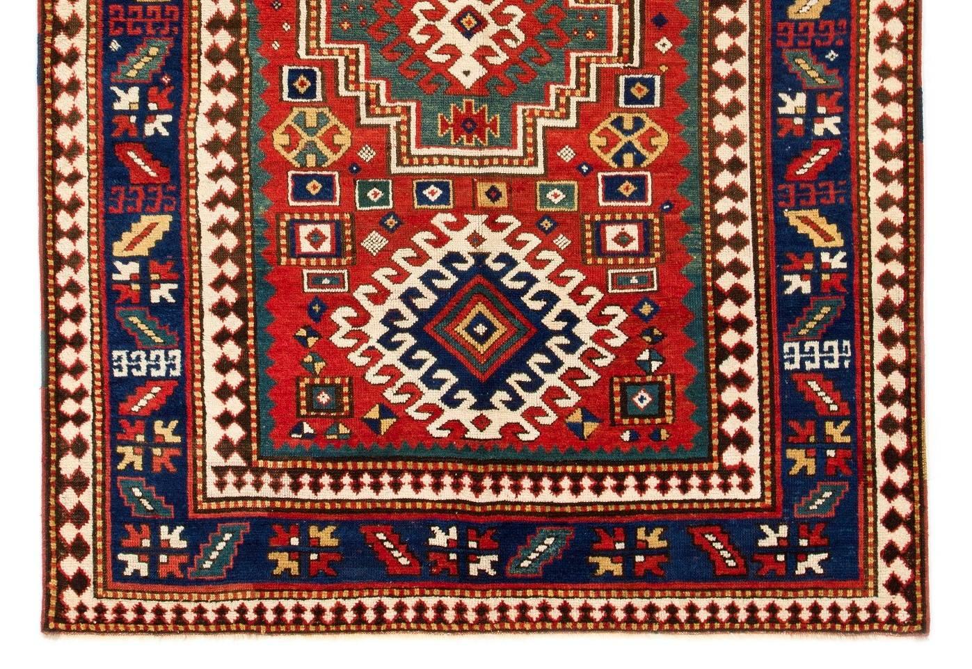 Antique Caucasian Kazak rug.