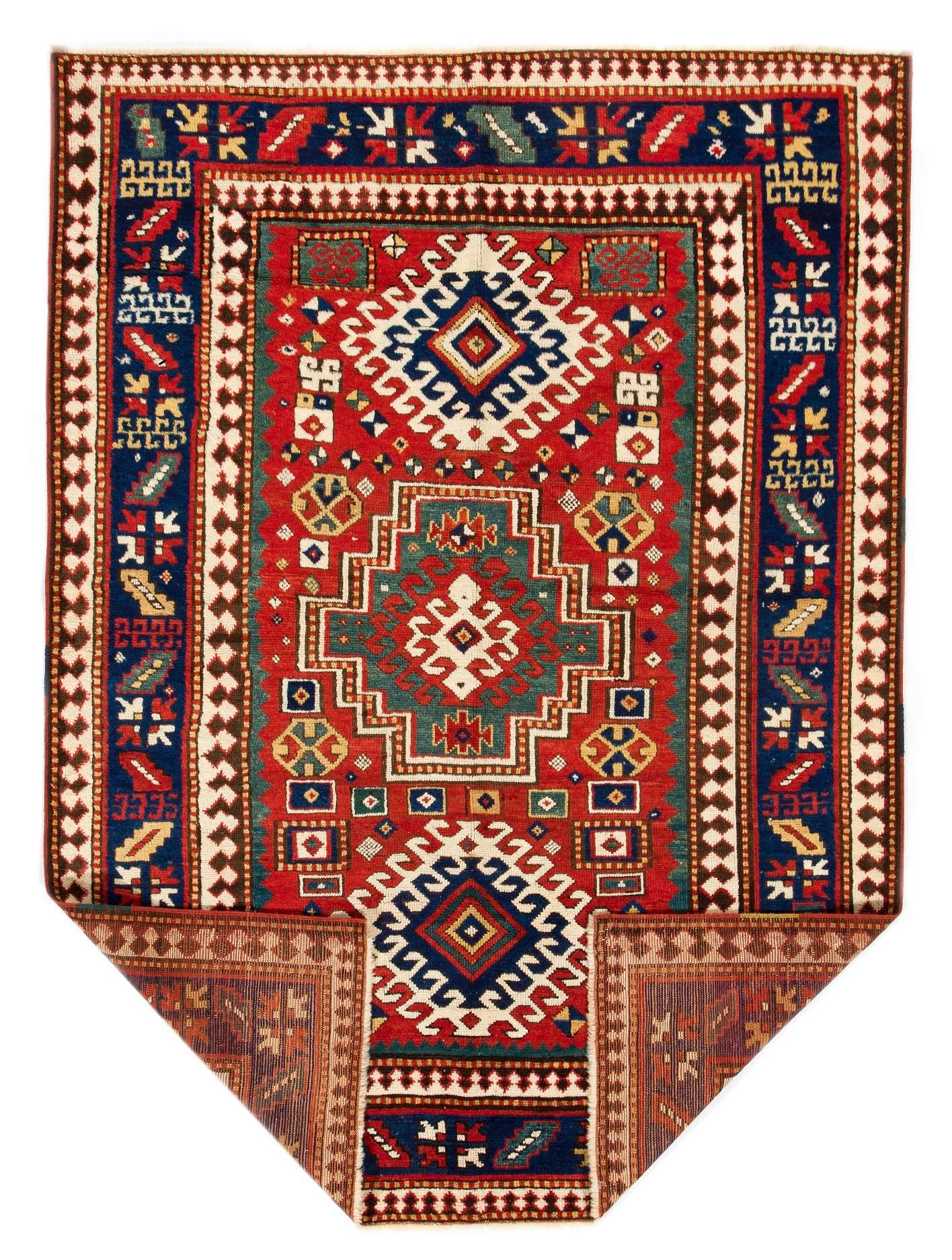 19th Century Antique Caucasian Kazak Rug